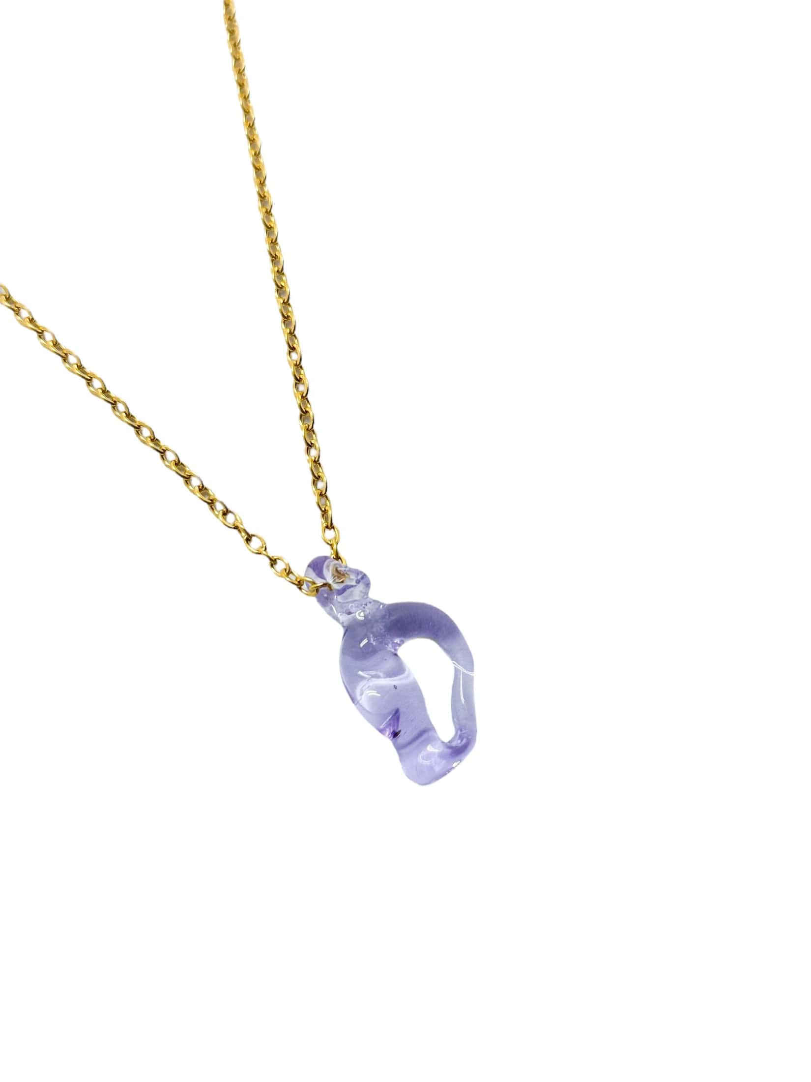 purpple glass necklace 1 letter - miniatura 6
