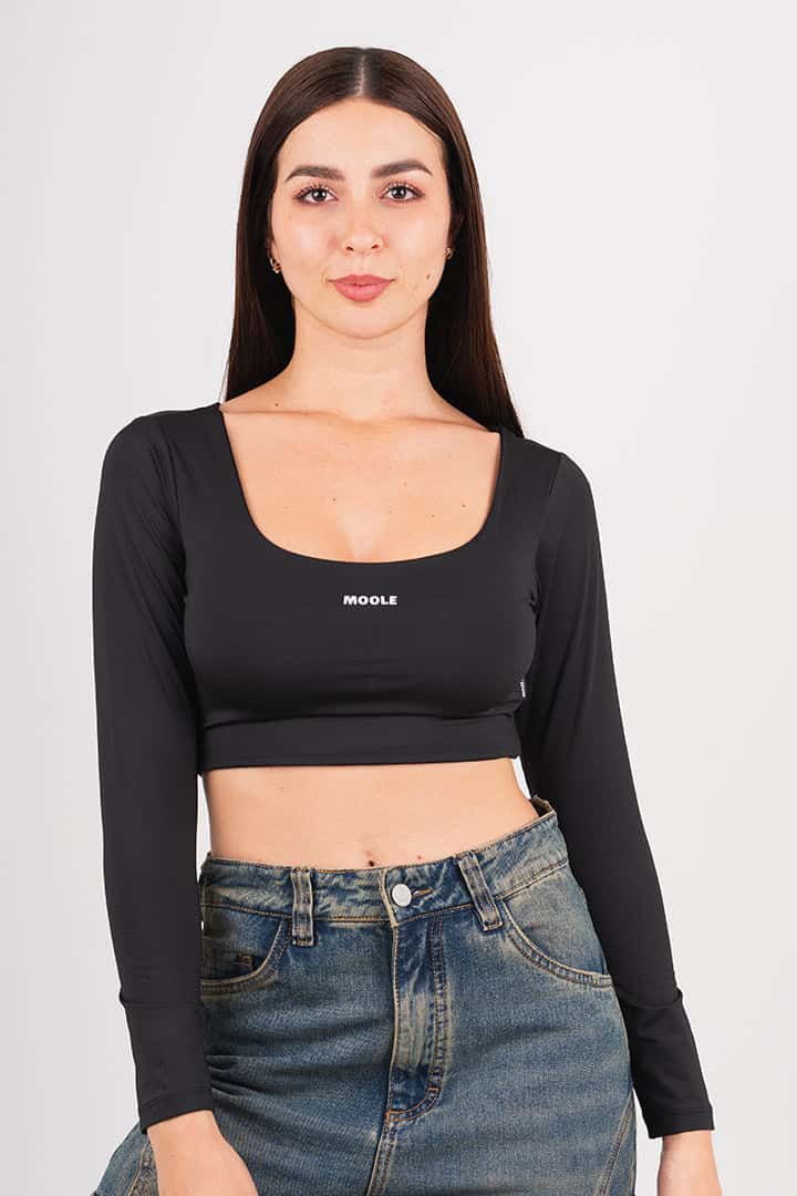 CROP TOP ESENCIALES  MANGA LARGA - miniatura 3
