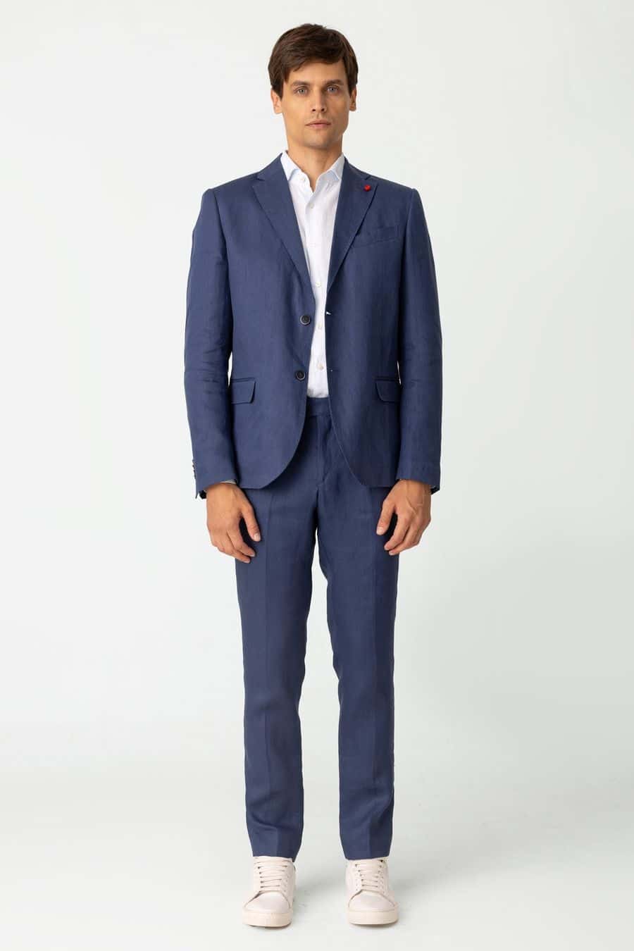 Men's mixed fabric navy vittorio set
