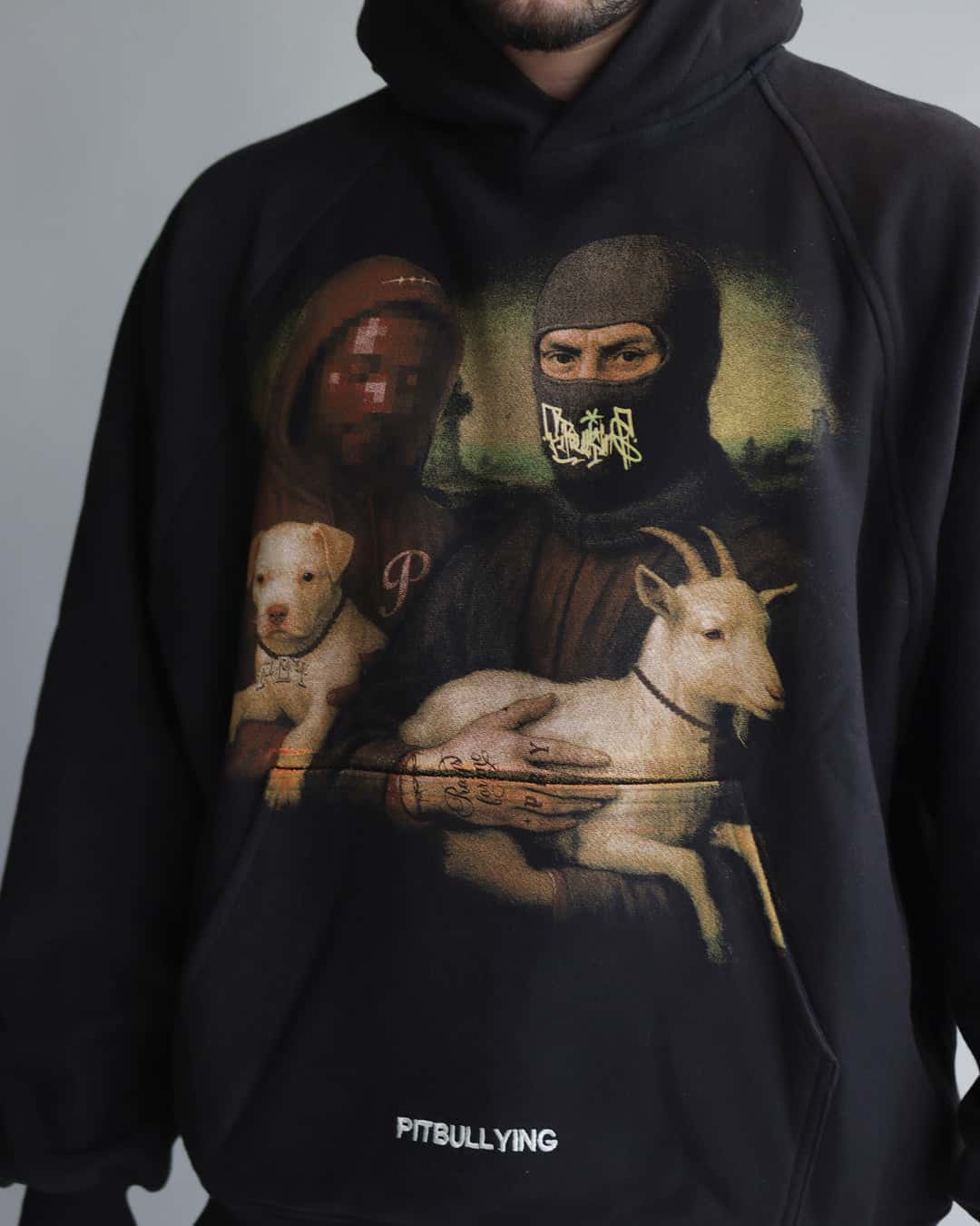 HOODIE OVERSIZE Goat Negro - miniatura 8