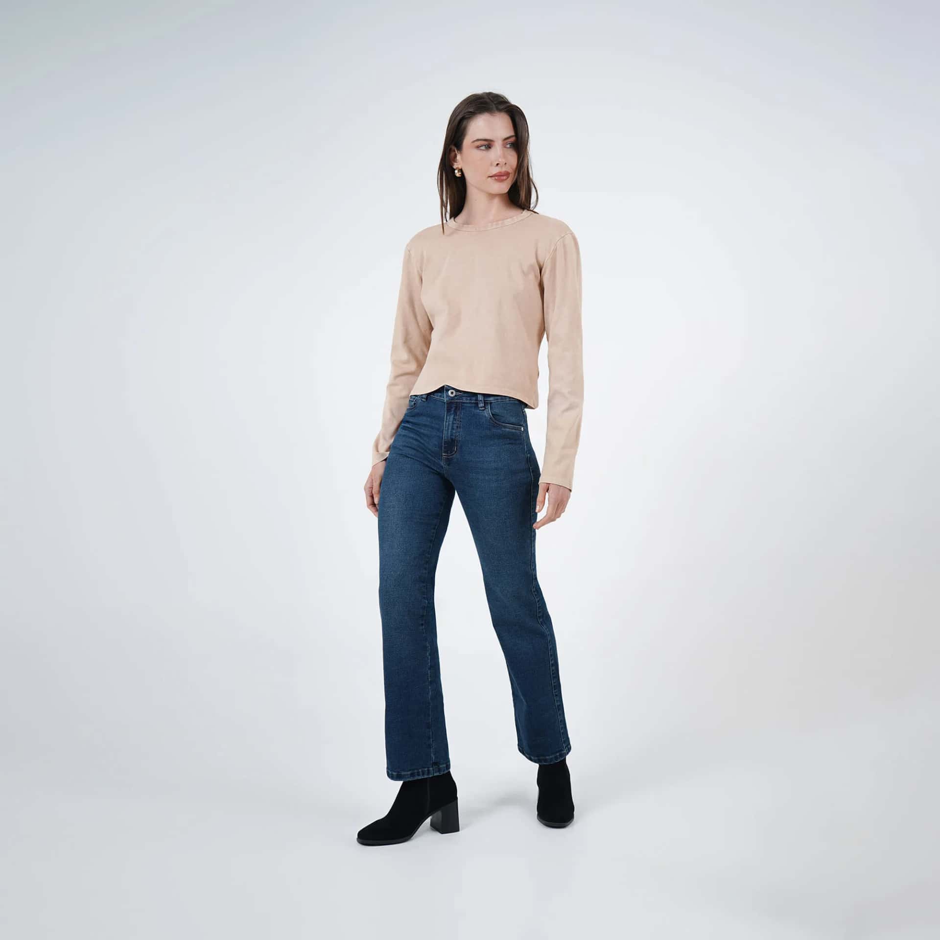 Jean Illusion Tiro Alto Bota Recta