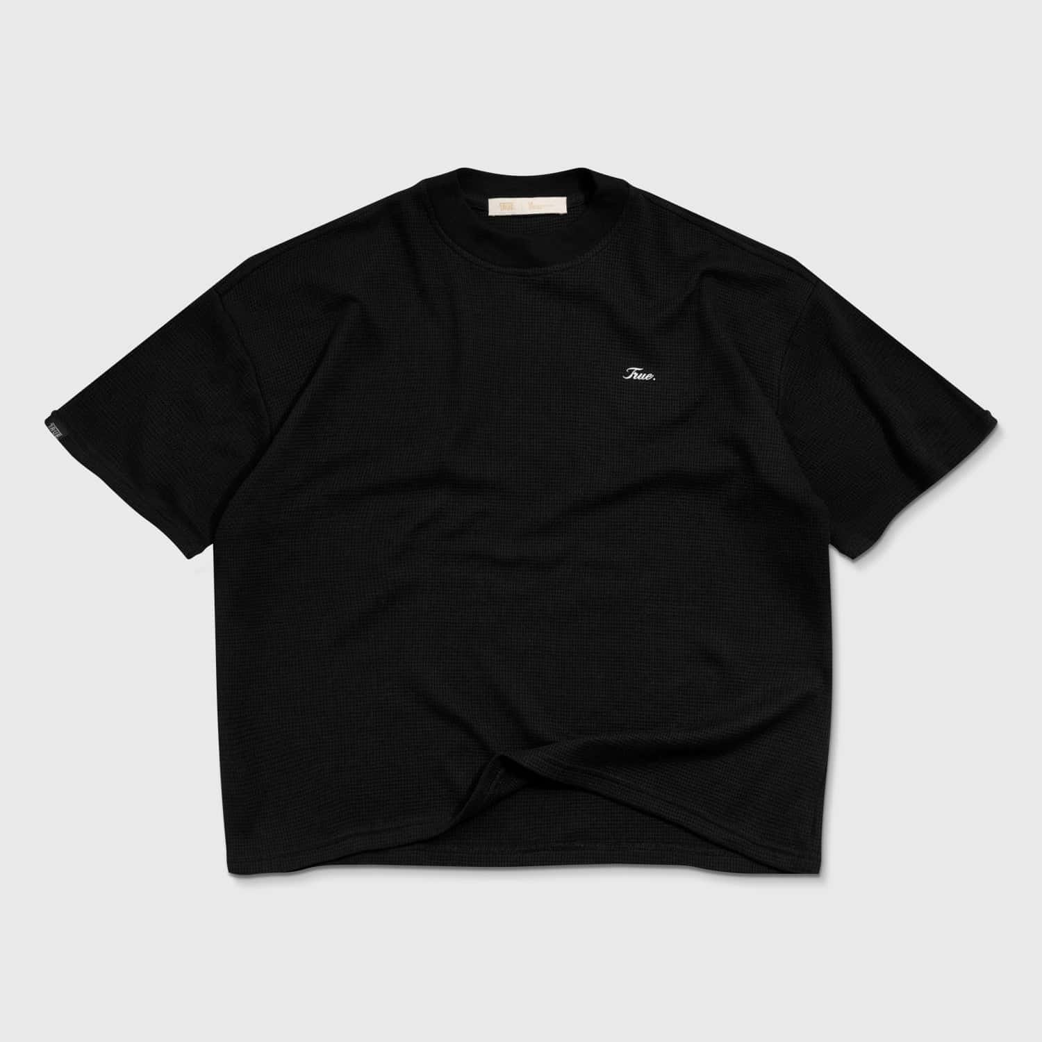 Textured Boxy Tee - Black