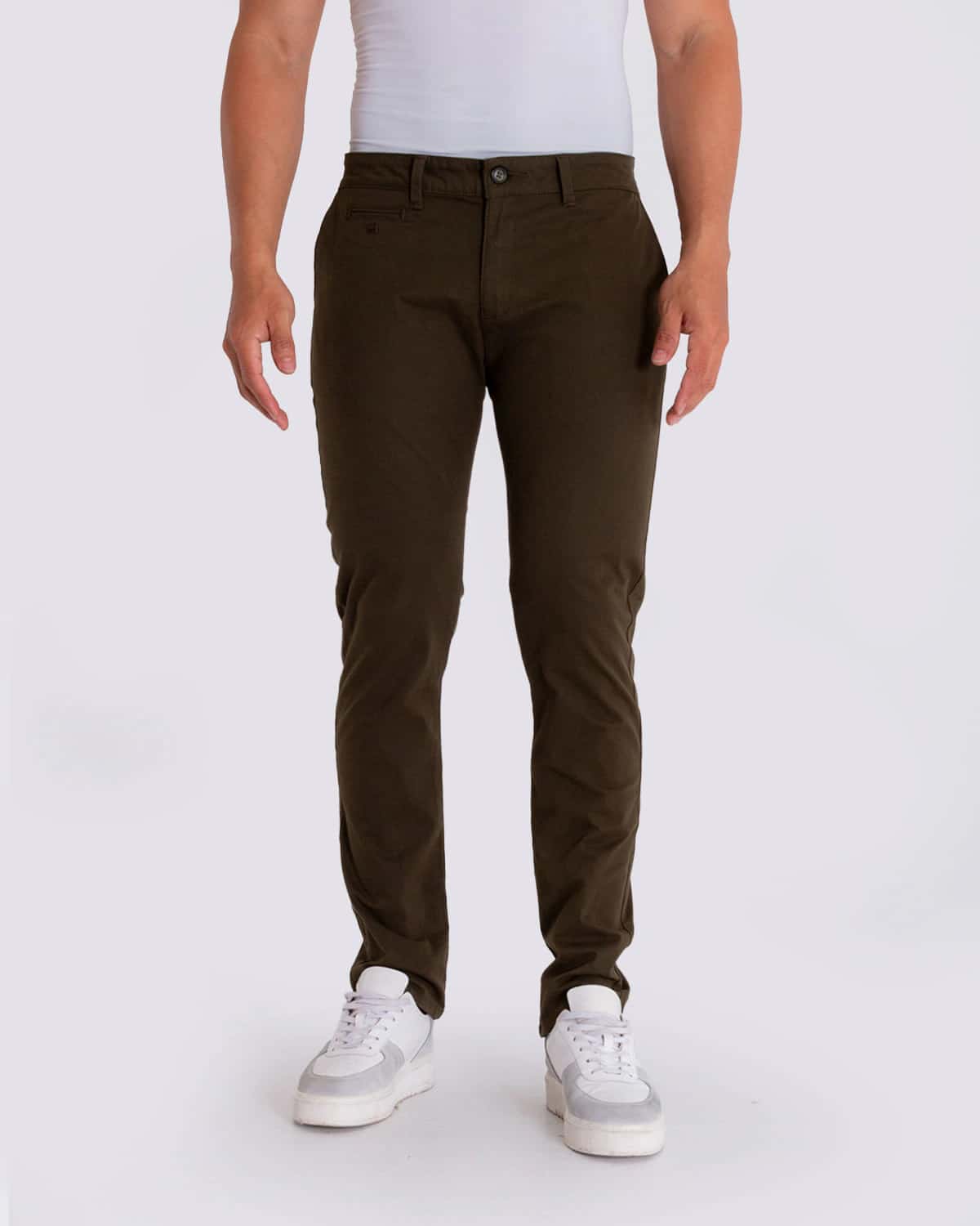 Pantalon slim verde para hombre