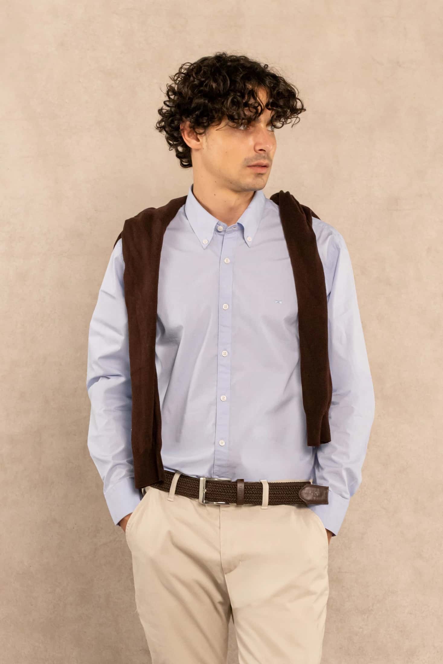 Camisa Antimanchas Popelina Light Blue - Talla Regular