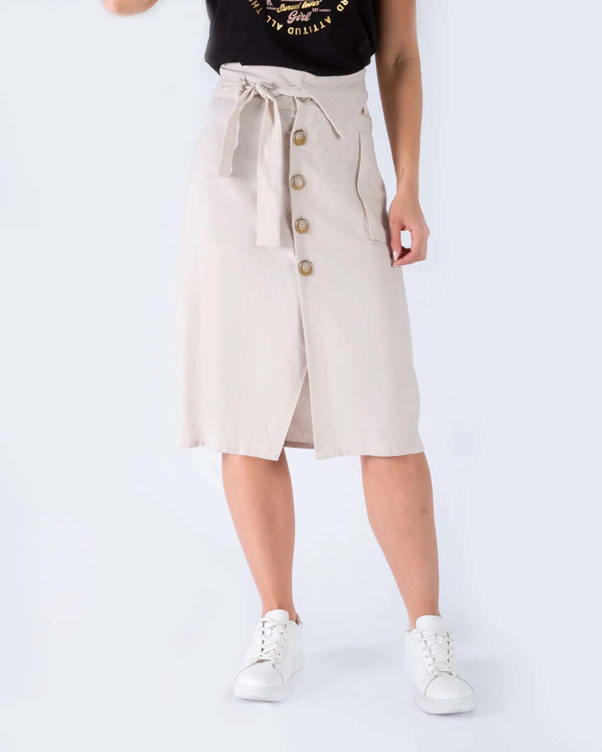Falda beige para mujer