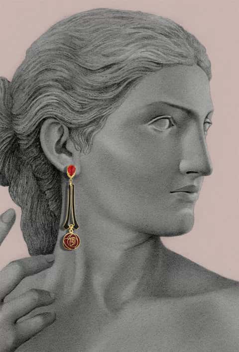 ARETES ROSA MACKINTOSH LARGOS - miniatura 2