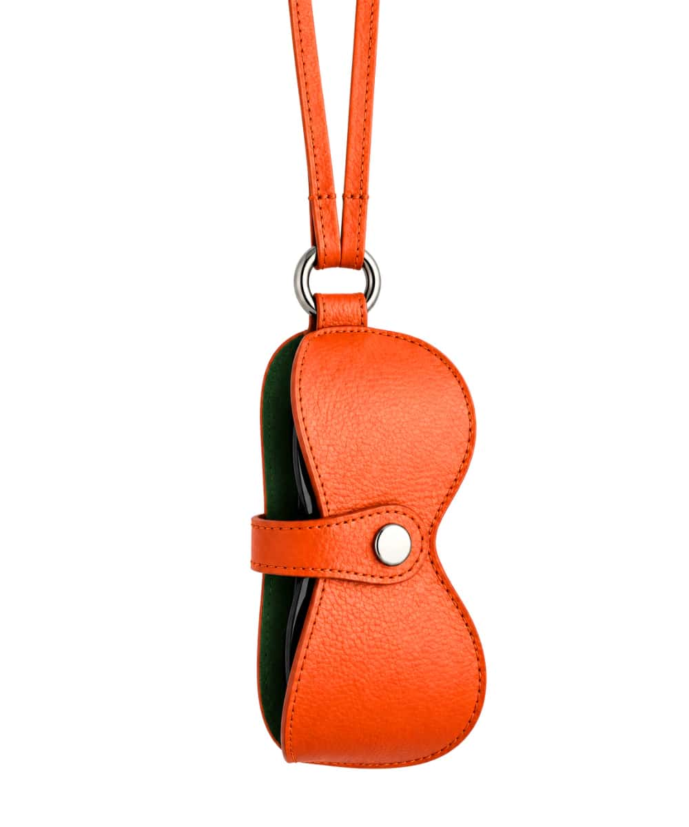 Estuche para Gafas Maxi Naranja en Cuero - miniatura 2