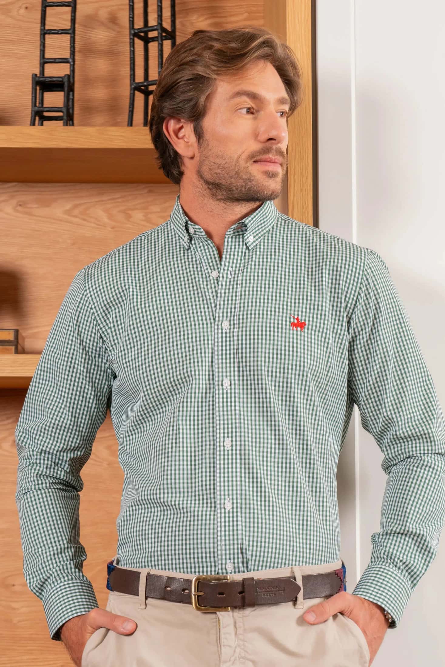 Camisa Cuadros Hombre Verde Arce