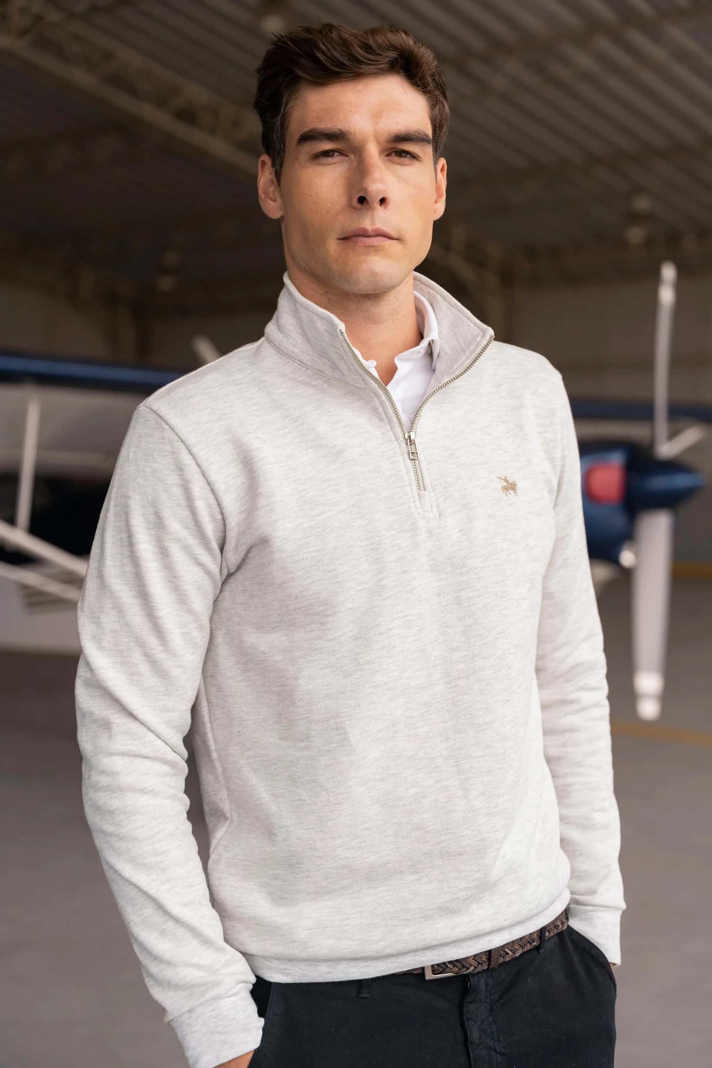 Suéter Halfzip Premium Hombre Arena