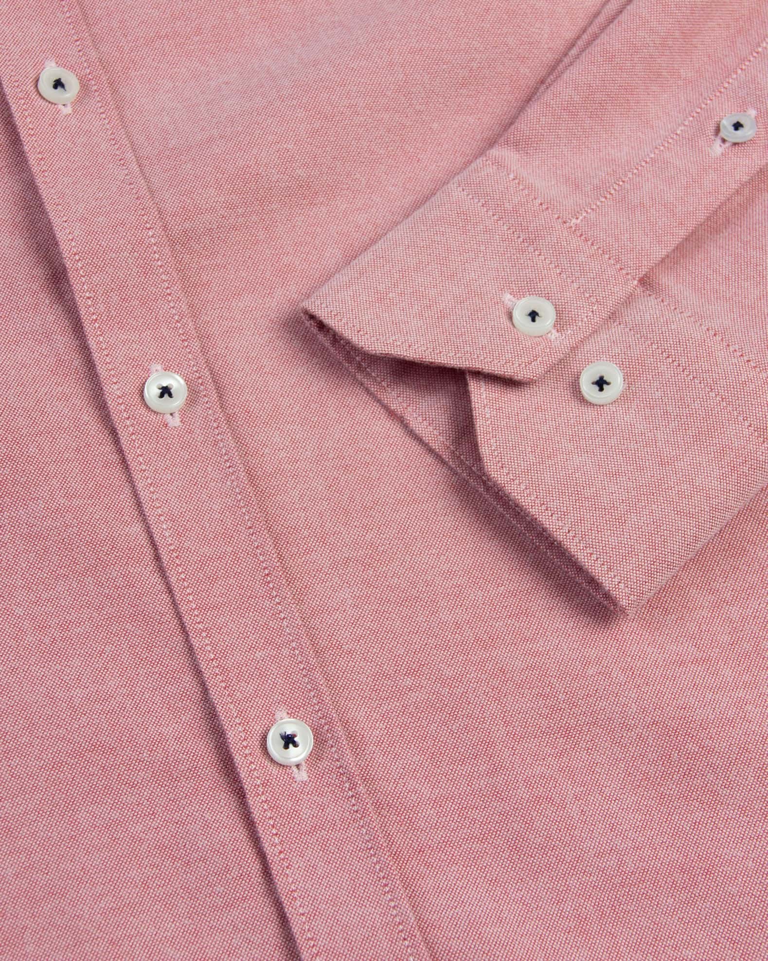 Camisa Oxford Botón Contraste Algodón Rojo - miniatura 3