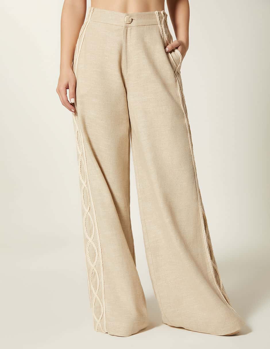 Pantalon palazo trensa en el lateral