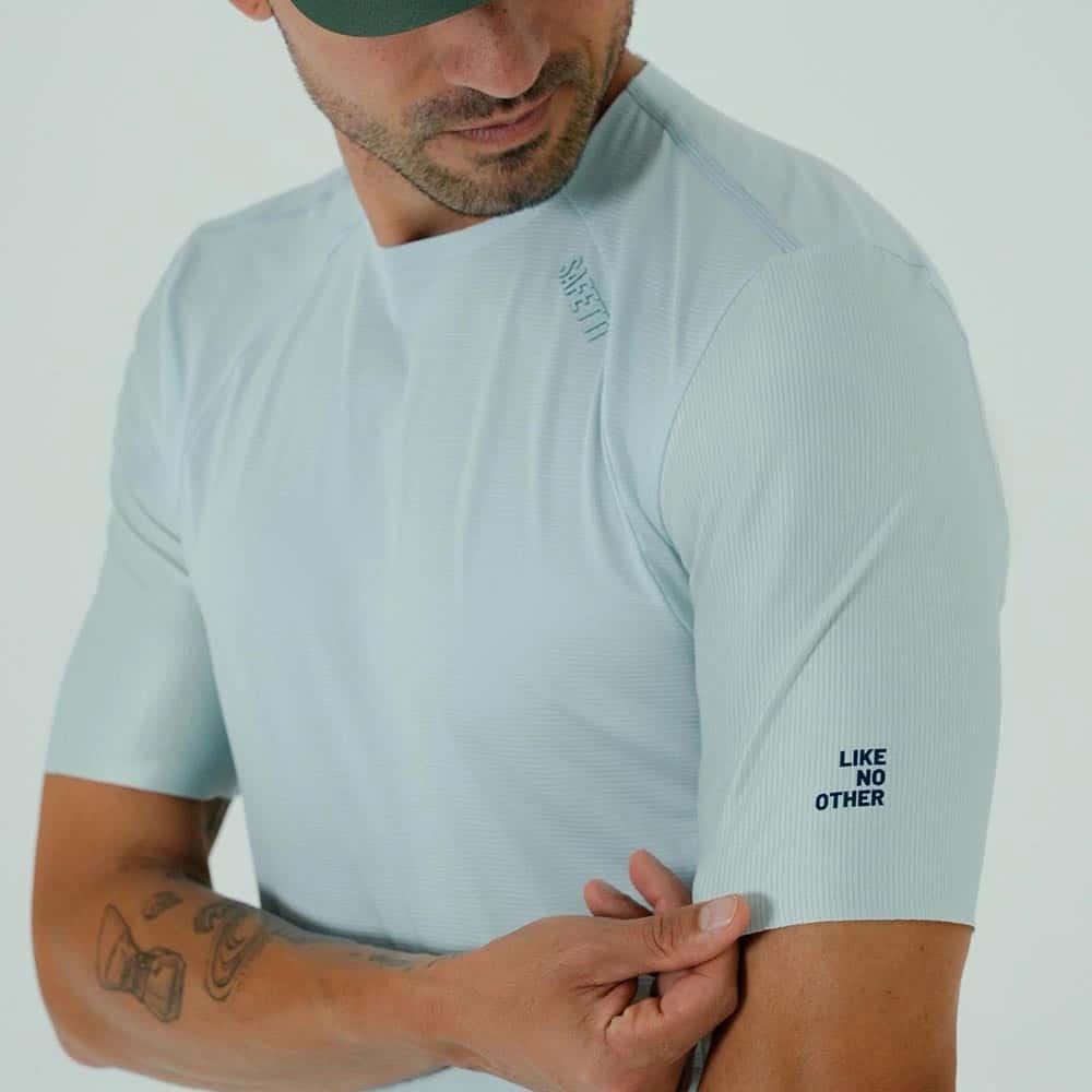CAMISETA RUNNING MANGA CORTA PRO 405 AZUL CLARO PARA HOMBRE - miniatura 4