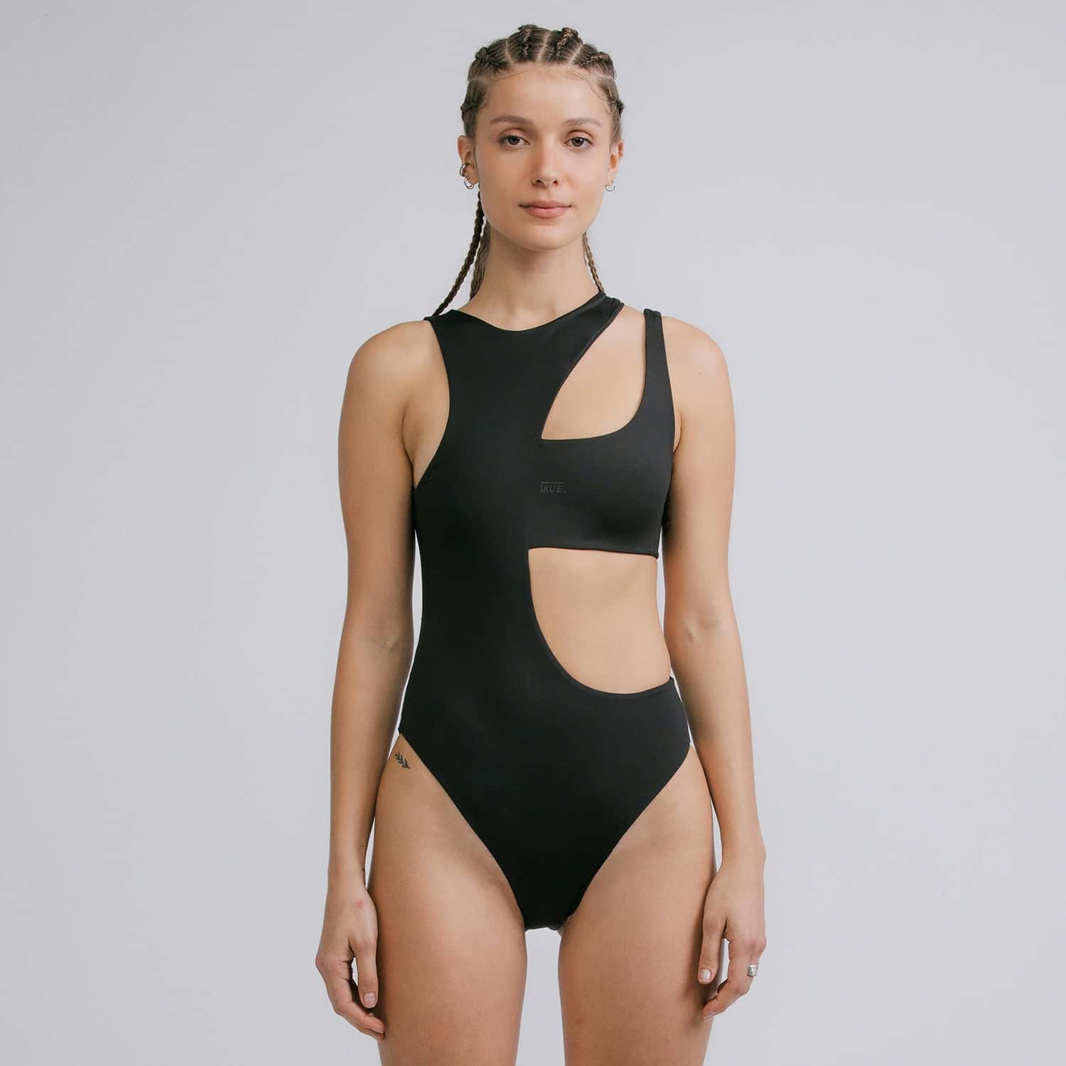 Classic Asymmetric Bodysuit - Black