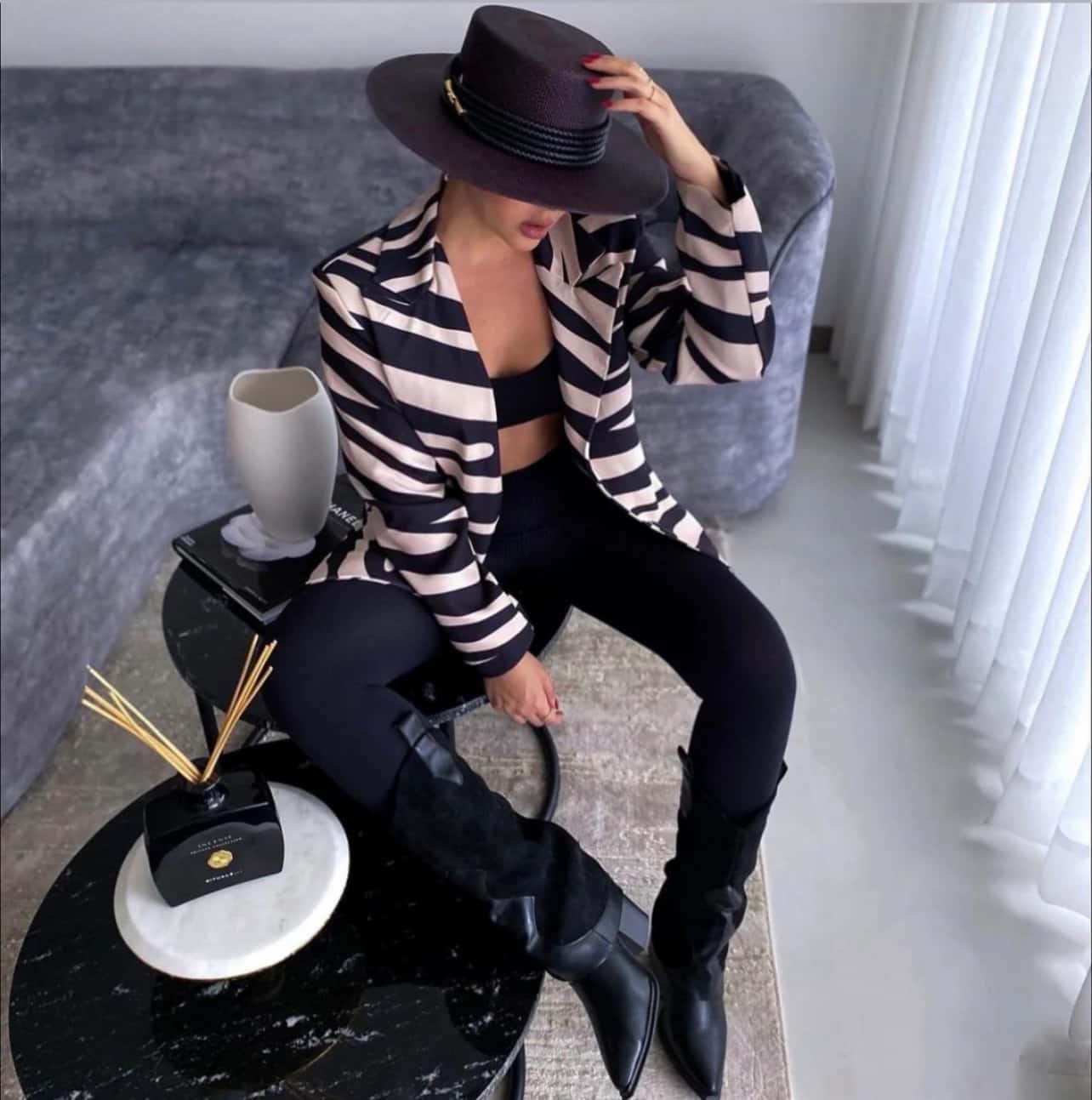 Black Boater Hat - miniatura 8