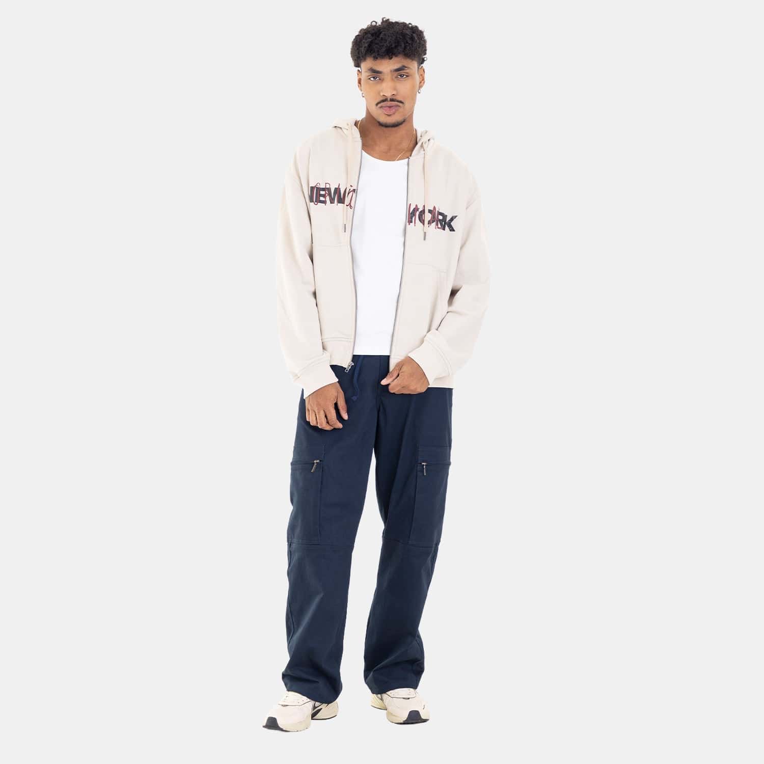 Zip Hoodie Regular Fit Beige - miniatura 7