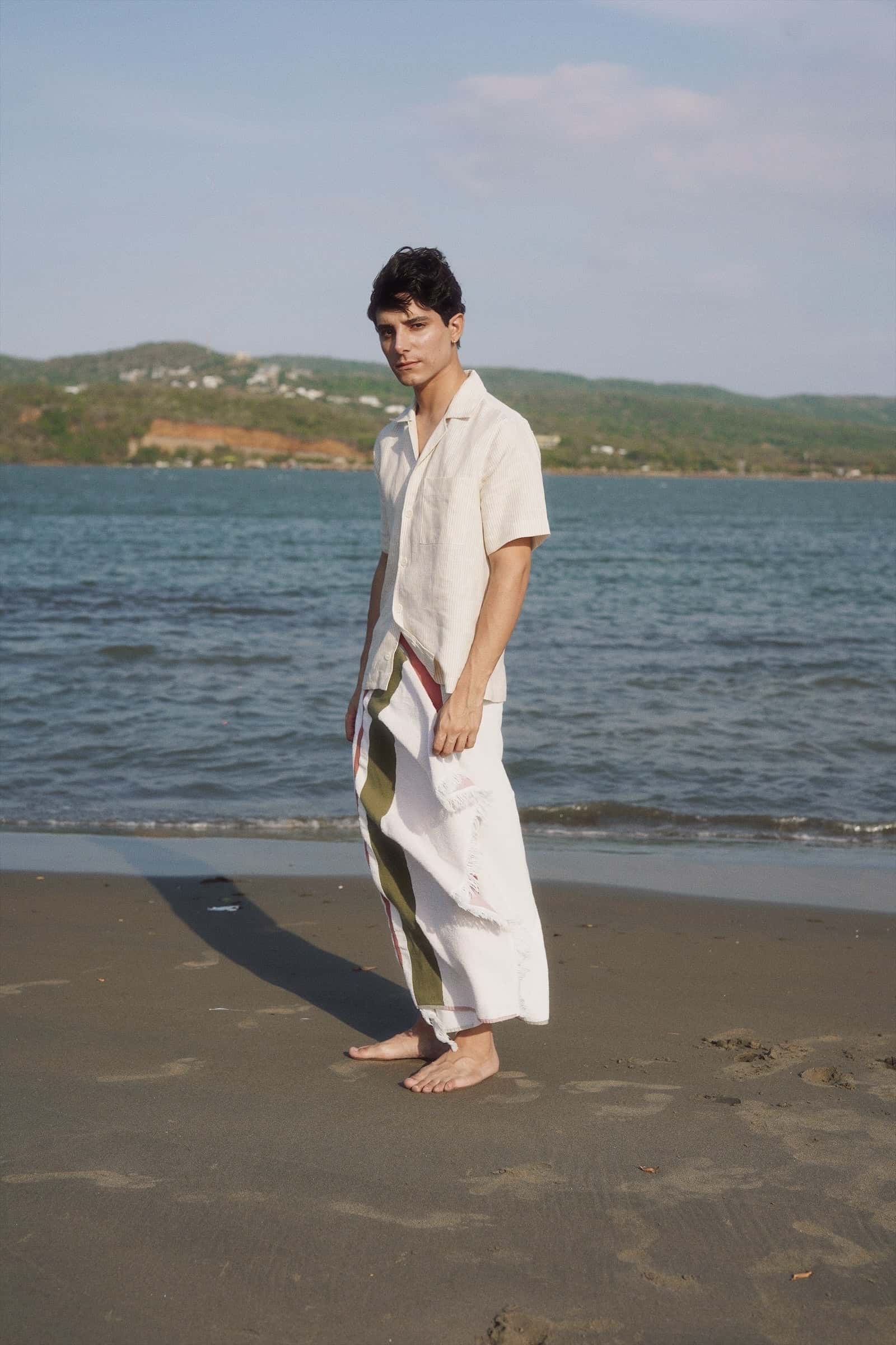 Camisa Portofino Beige Stripe - miniatura 3