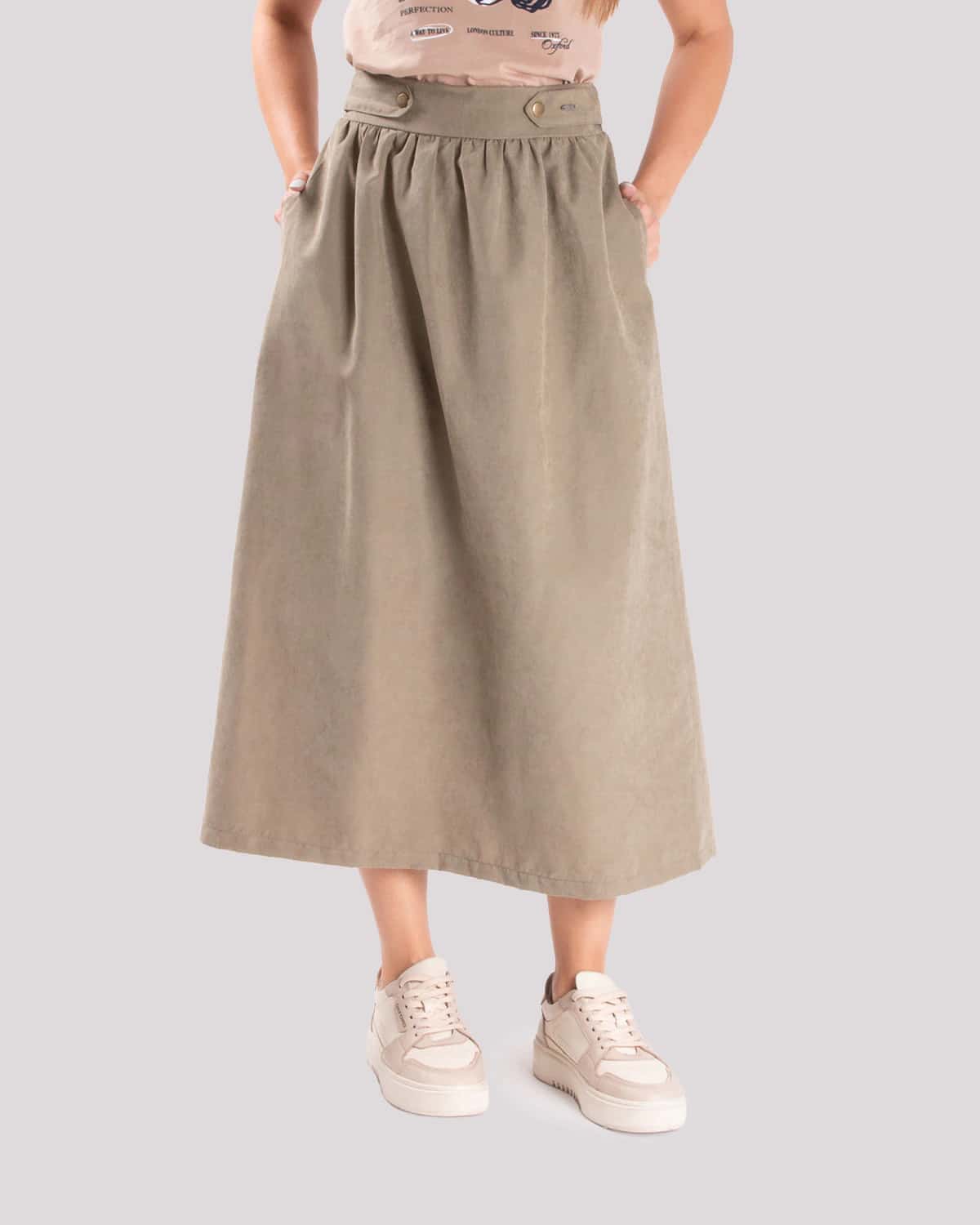 Falda verde para mujer