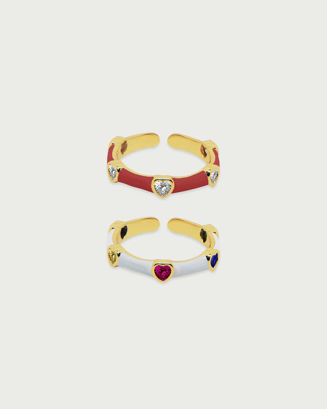 Anillo Corazones Cristales