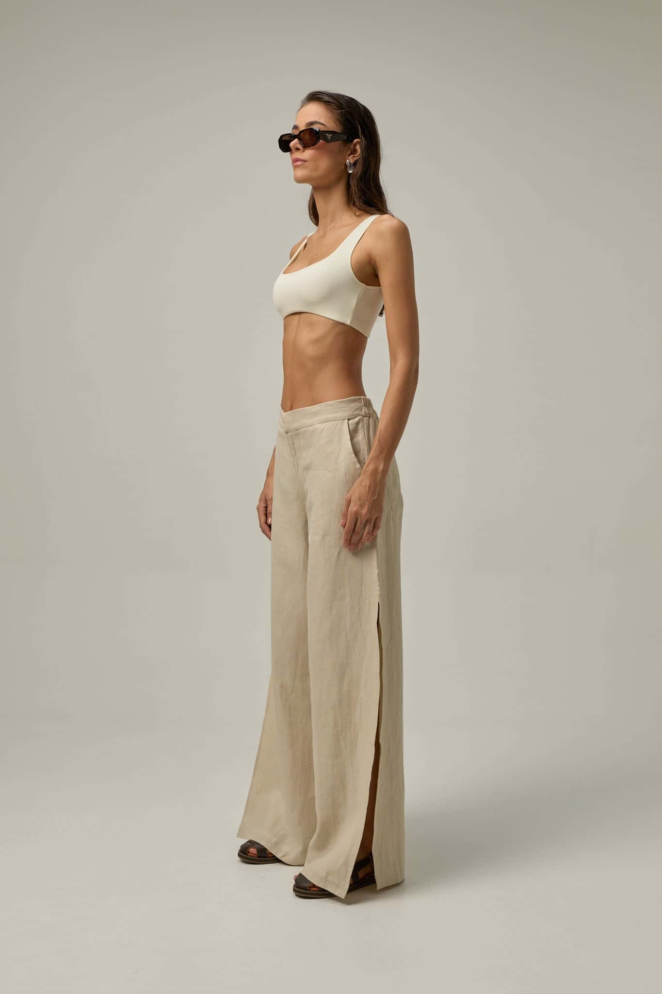 Pantalón Vere de Lino | Taupe