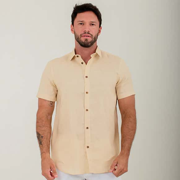 CAMISA MC 100% LINO HOMBRE