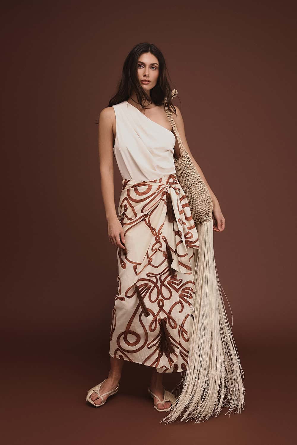Falda samoa natural terracota