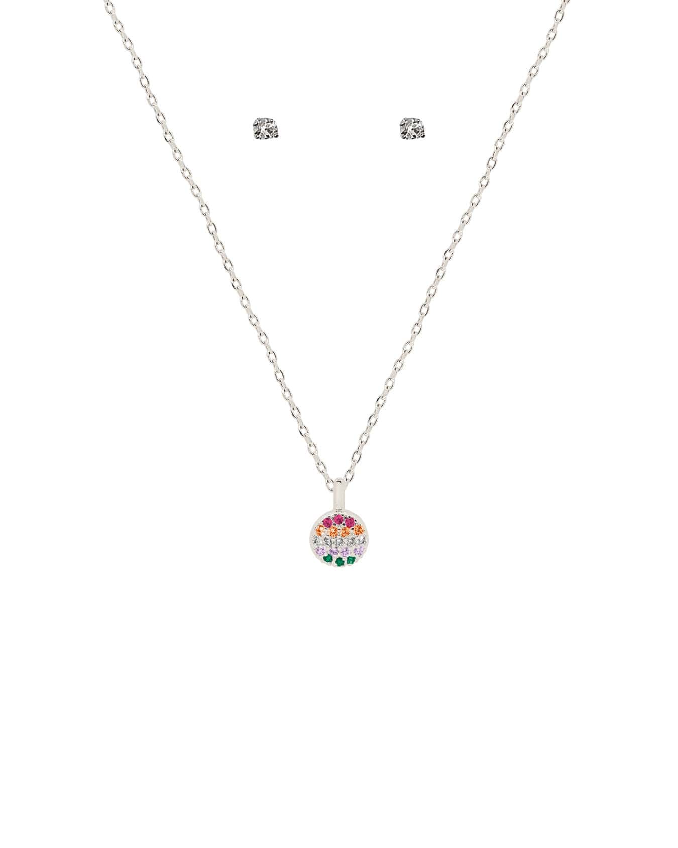 Collar Esfera Multicolor Plata