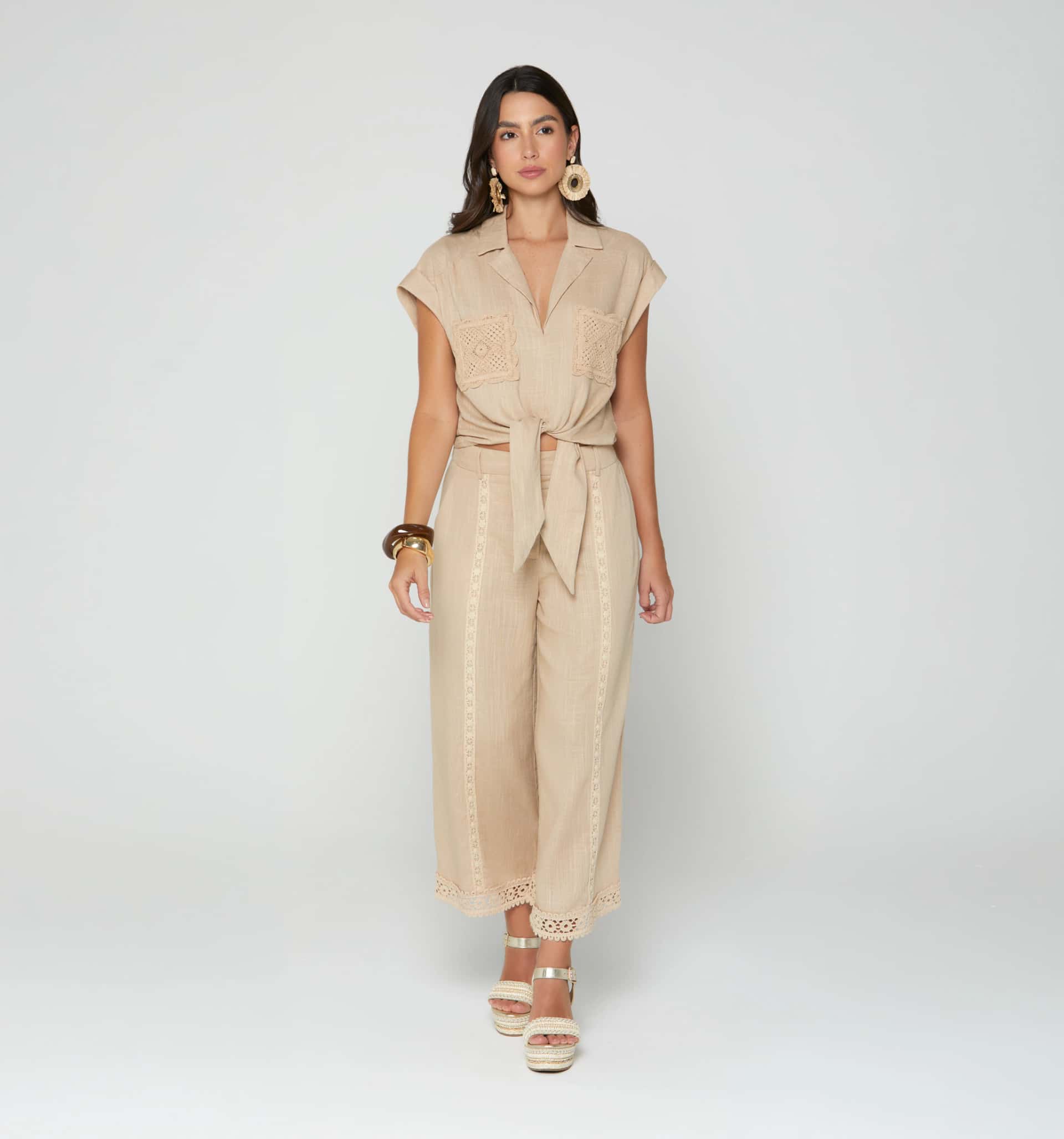Pantalon tiro alto culotte