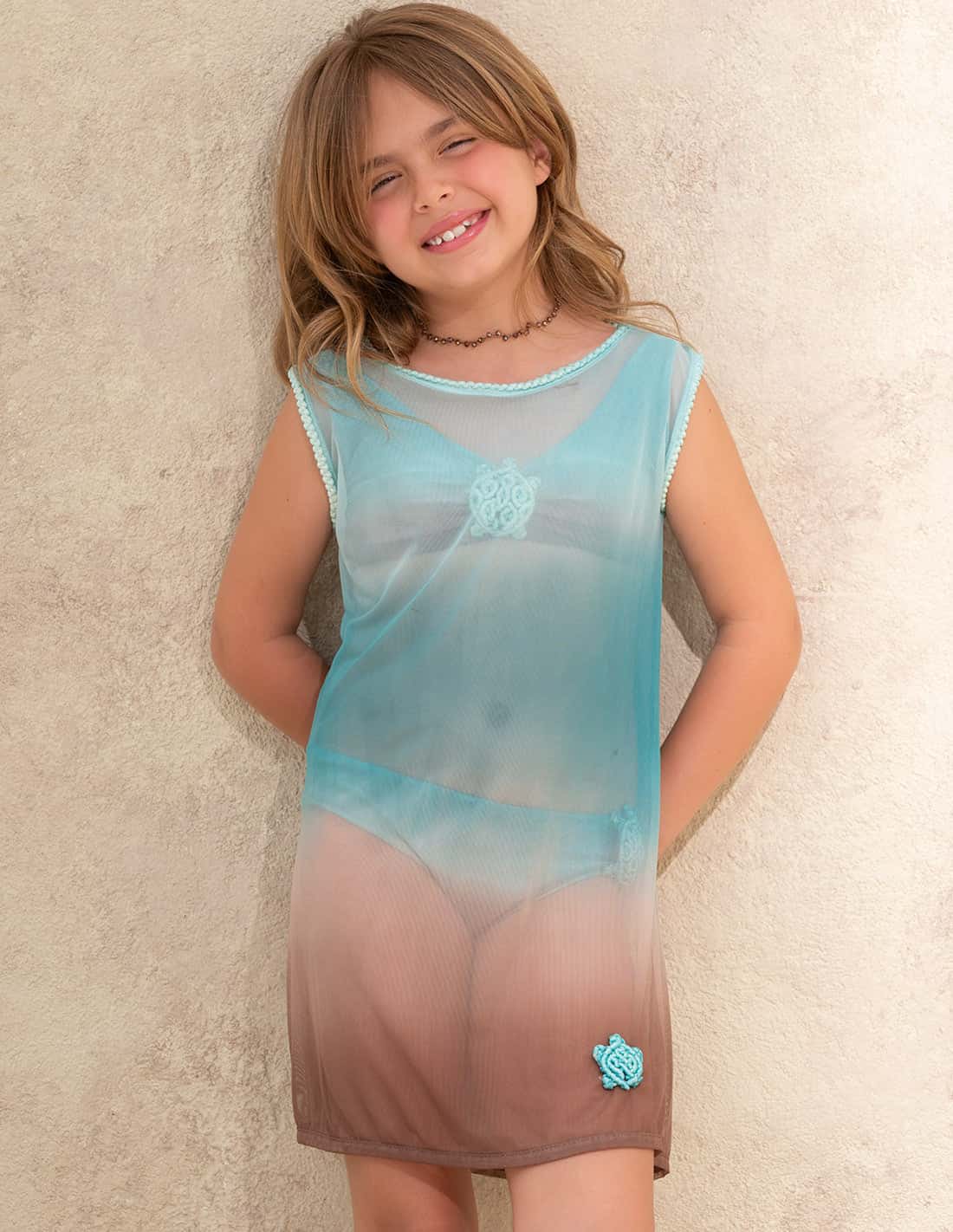 Vestido Ara Opal Green + Brown
