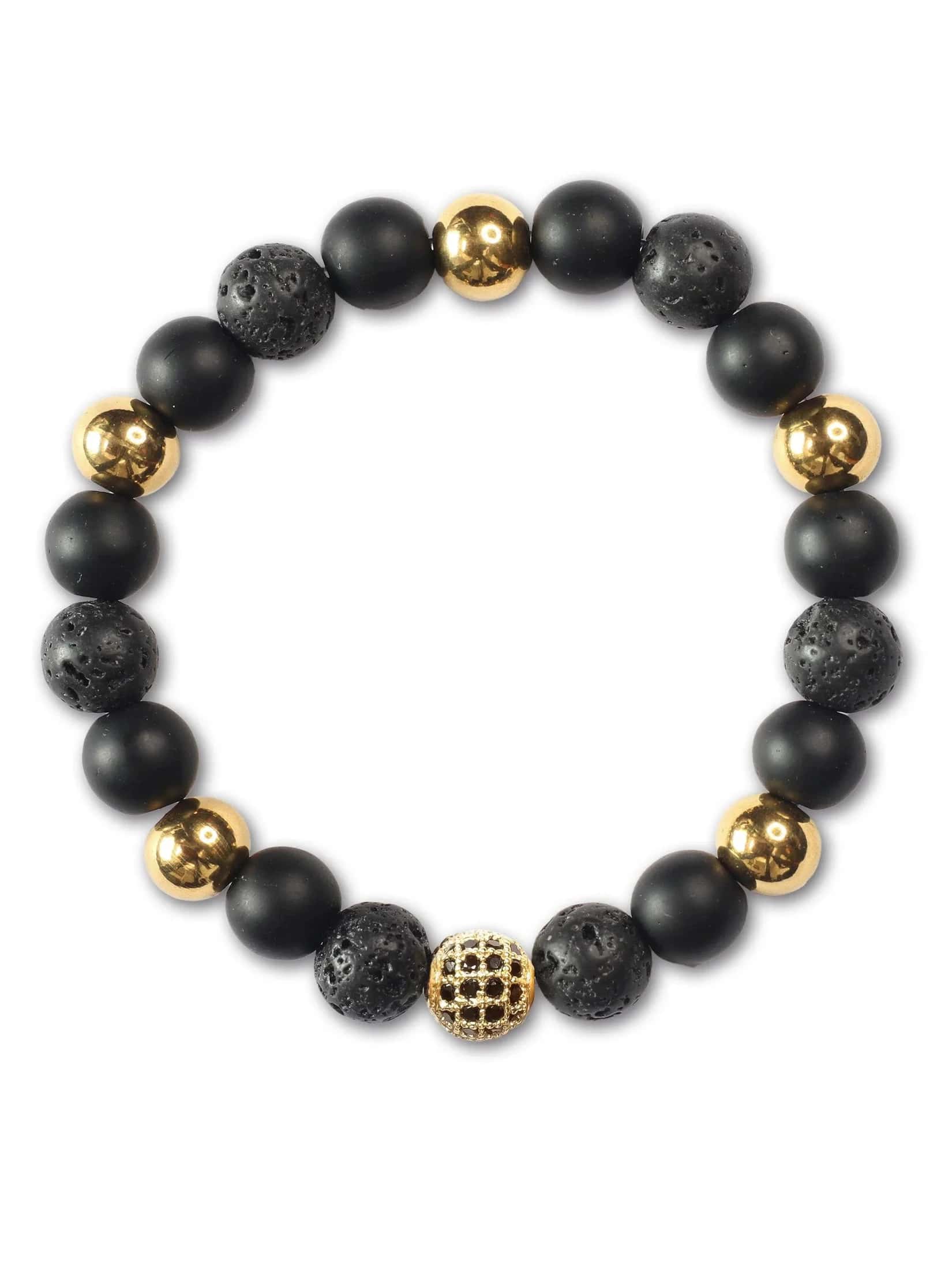 Brazalete Onyx Dorado 8mm