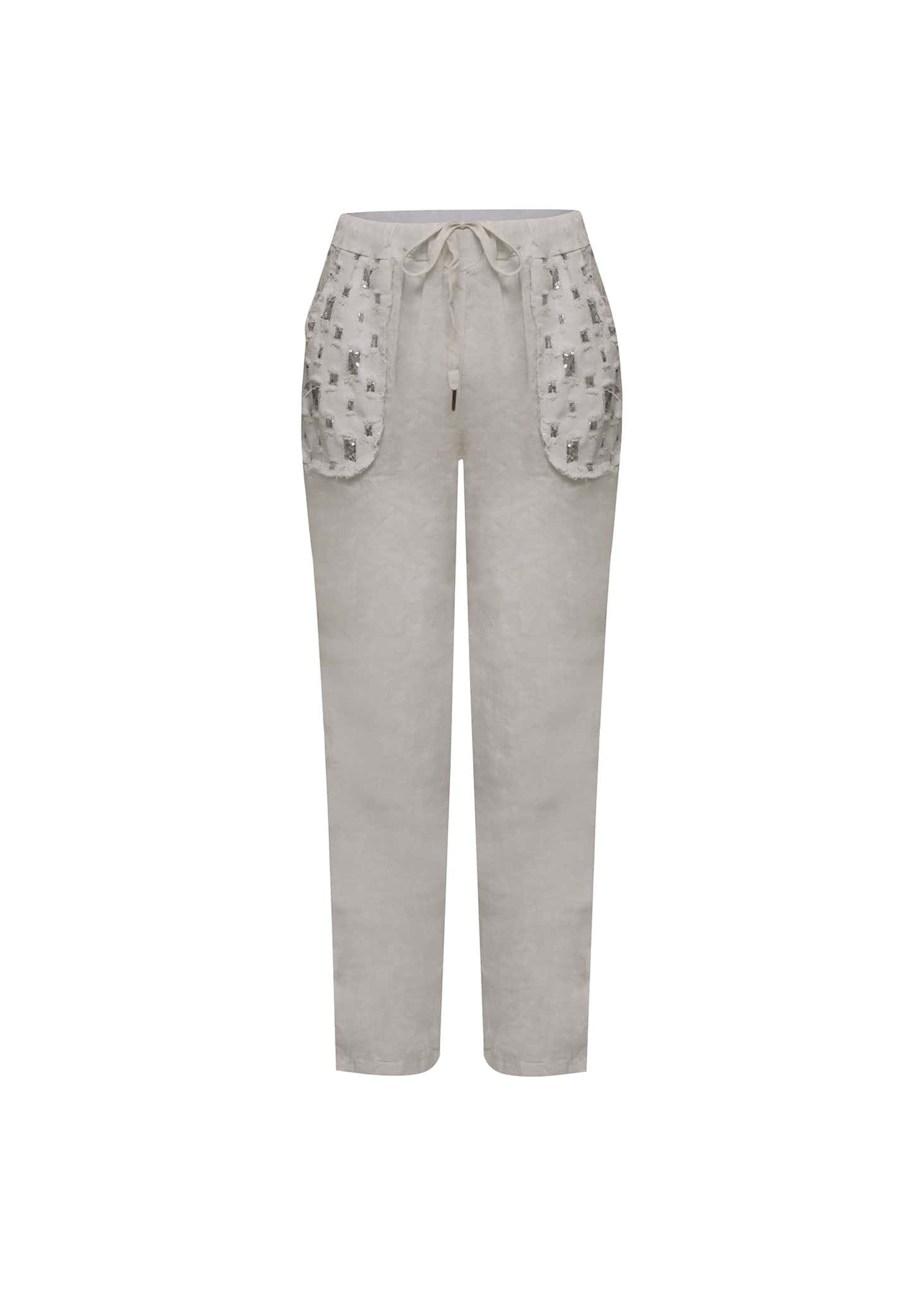 Pantalon Bolsillo Con Lentejuelas Mocca