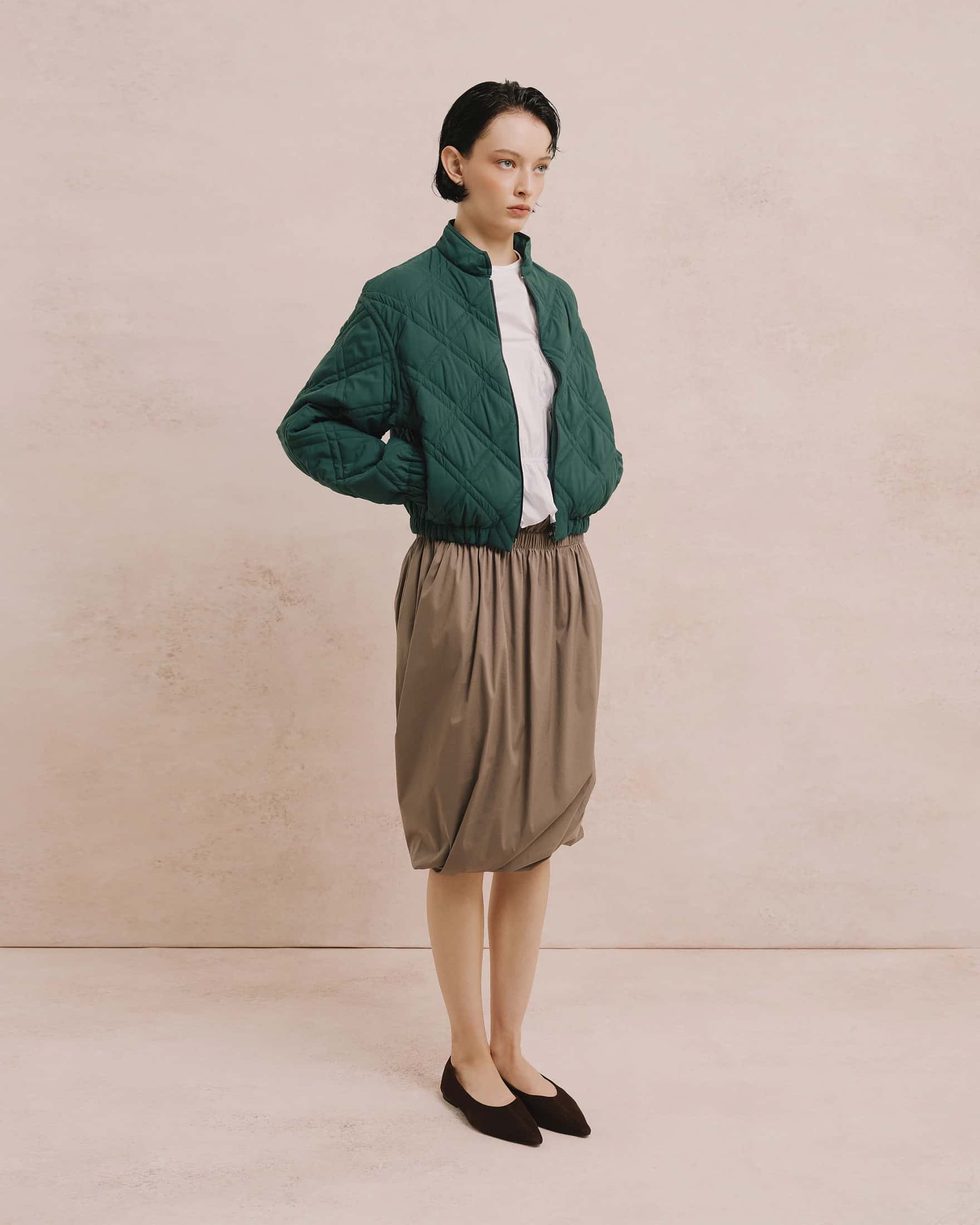 Quilted Cropped Bomber Jacket - miniatura 4