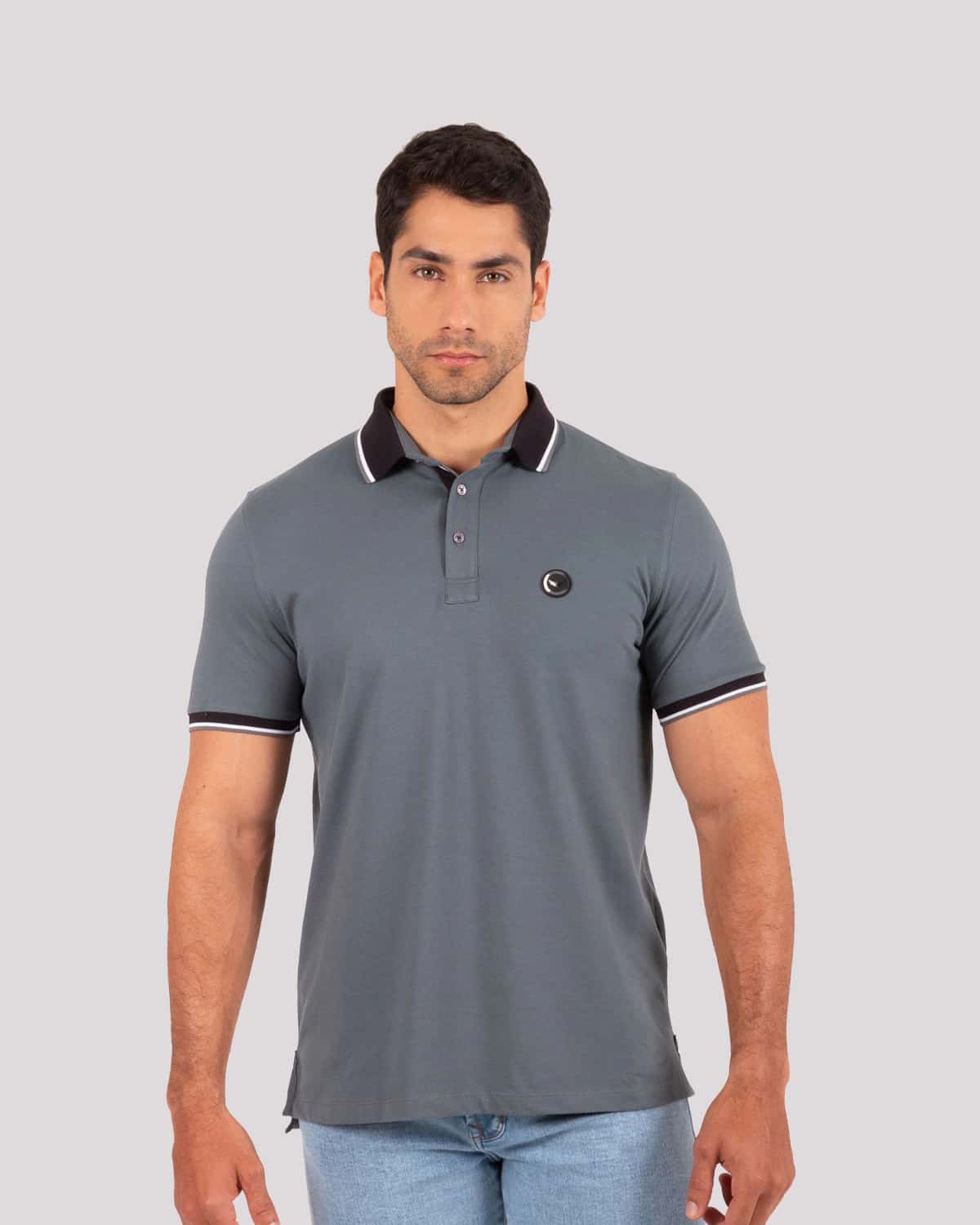 Polo gris para hombre