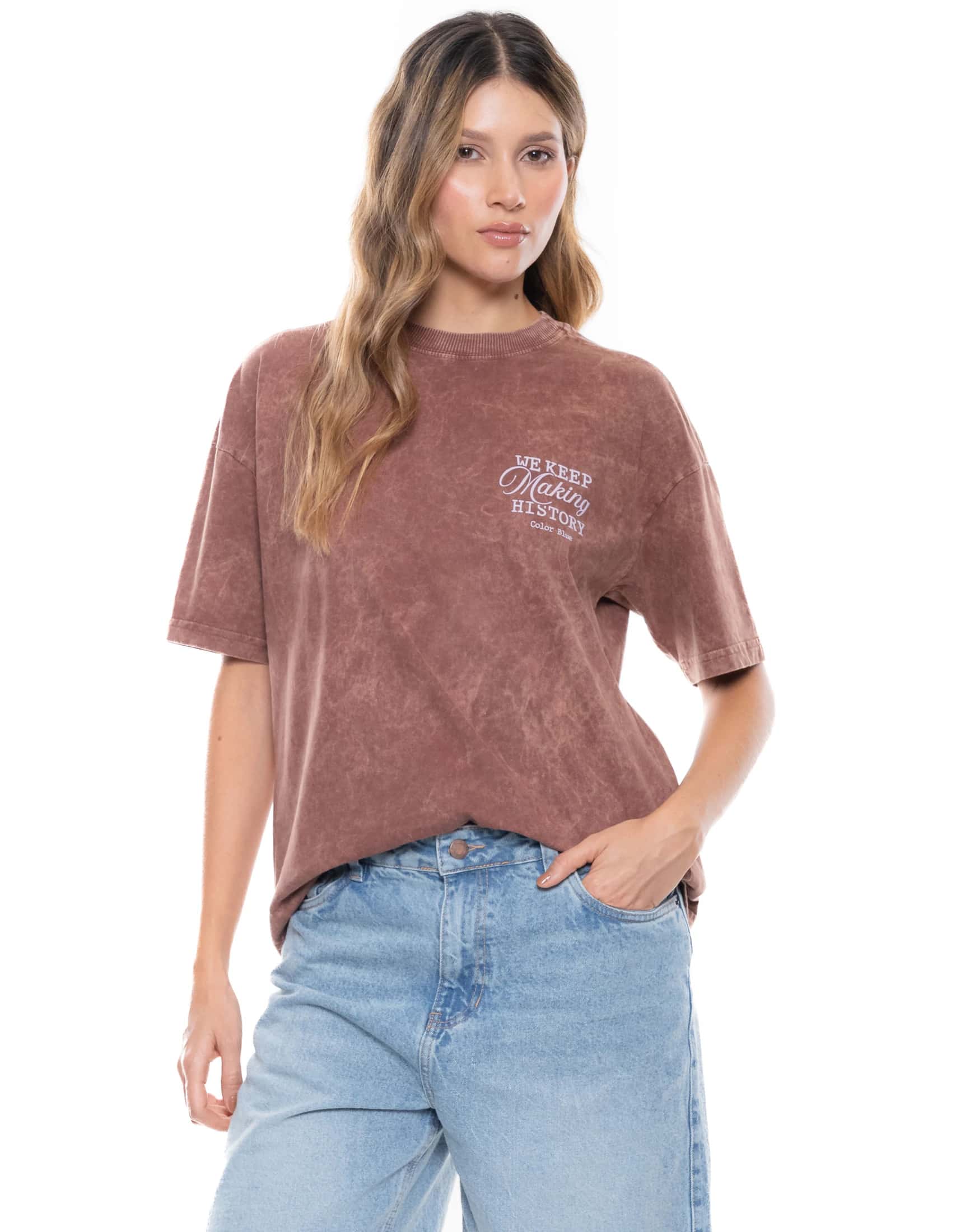 Camiseta Manga Corta Estampado Punto Corazón