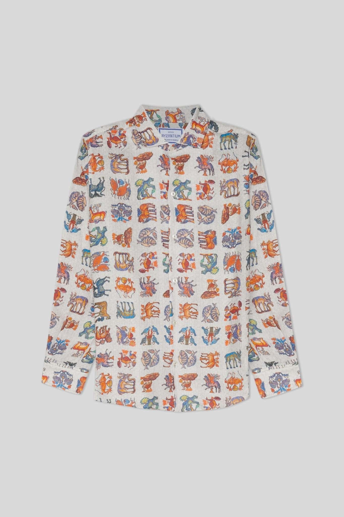 Men's linen shirt white justiniano