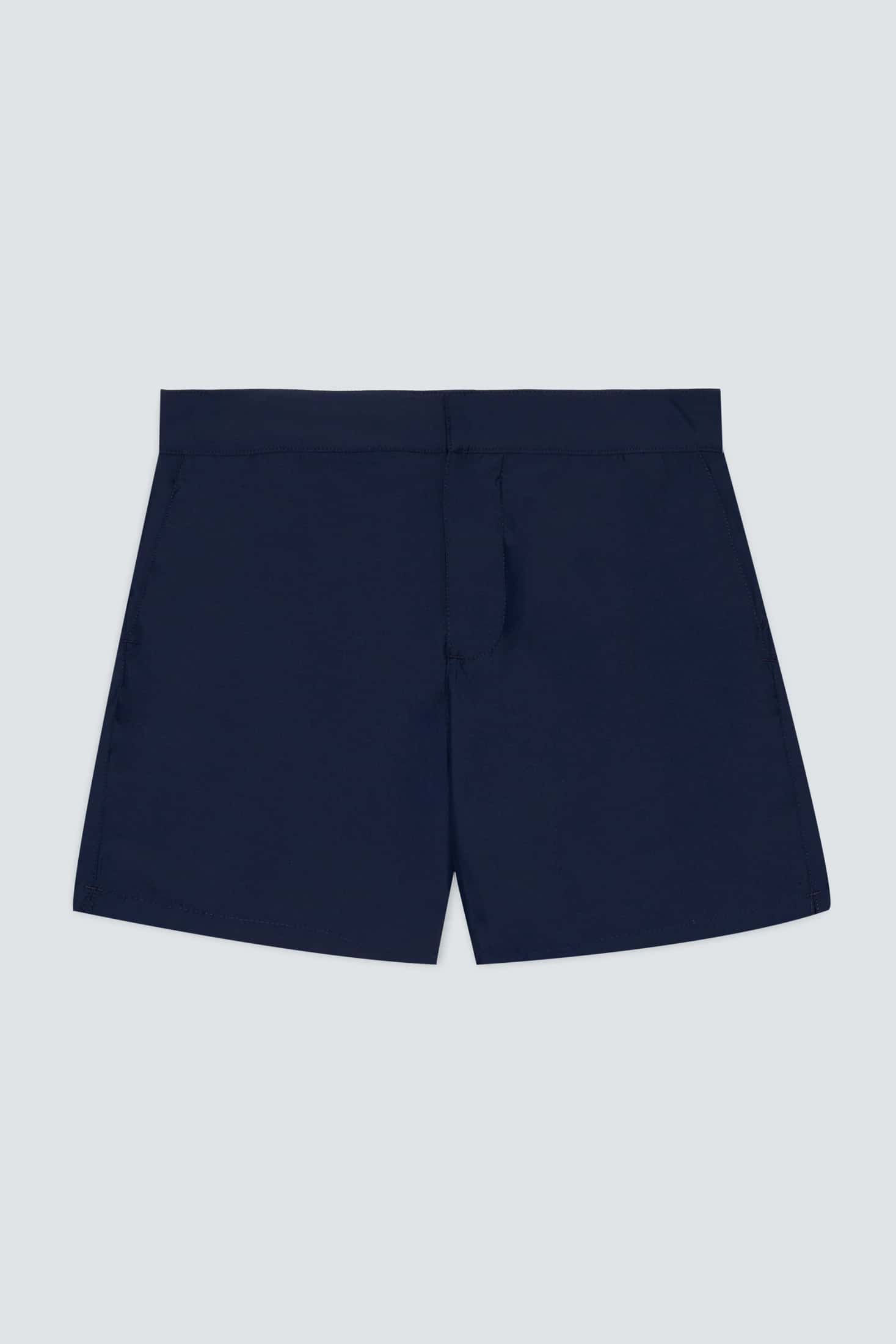 Men's plain waistband swim trunk navy