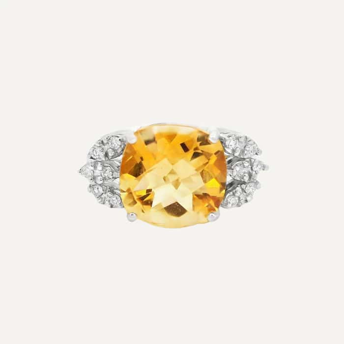 Anillo Citrine Feather
