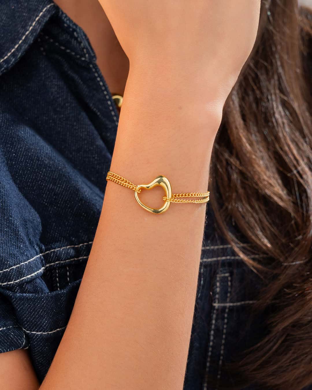 Pulsera + Aretes Corazón Amorfo