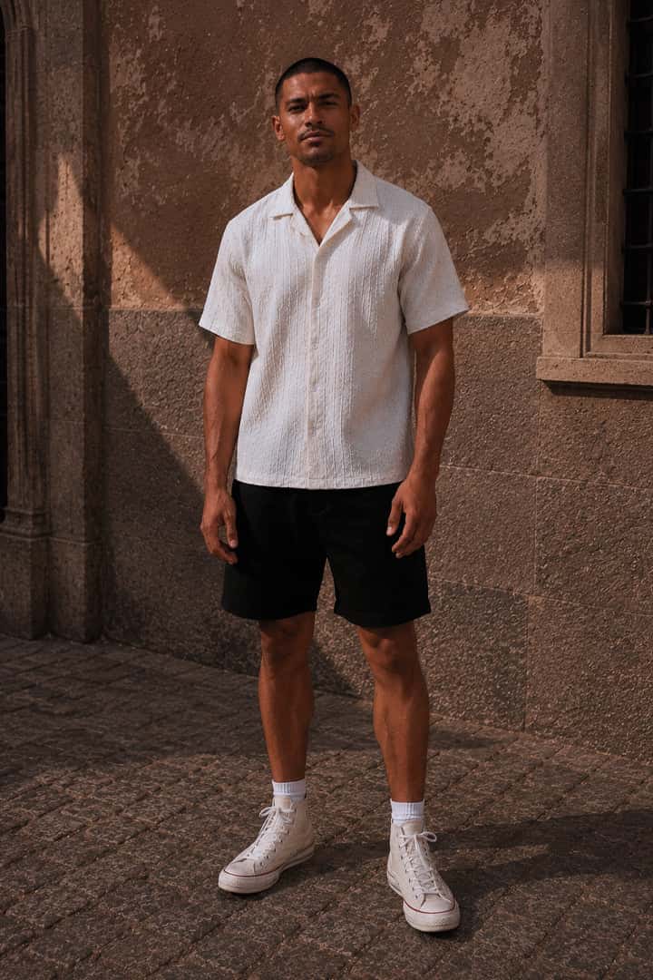 Camisa tejida y trenzada