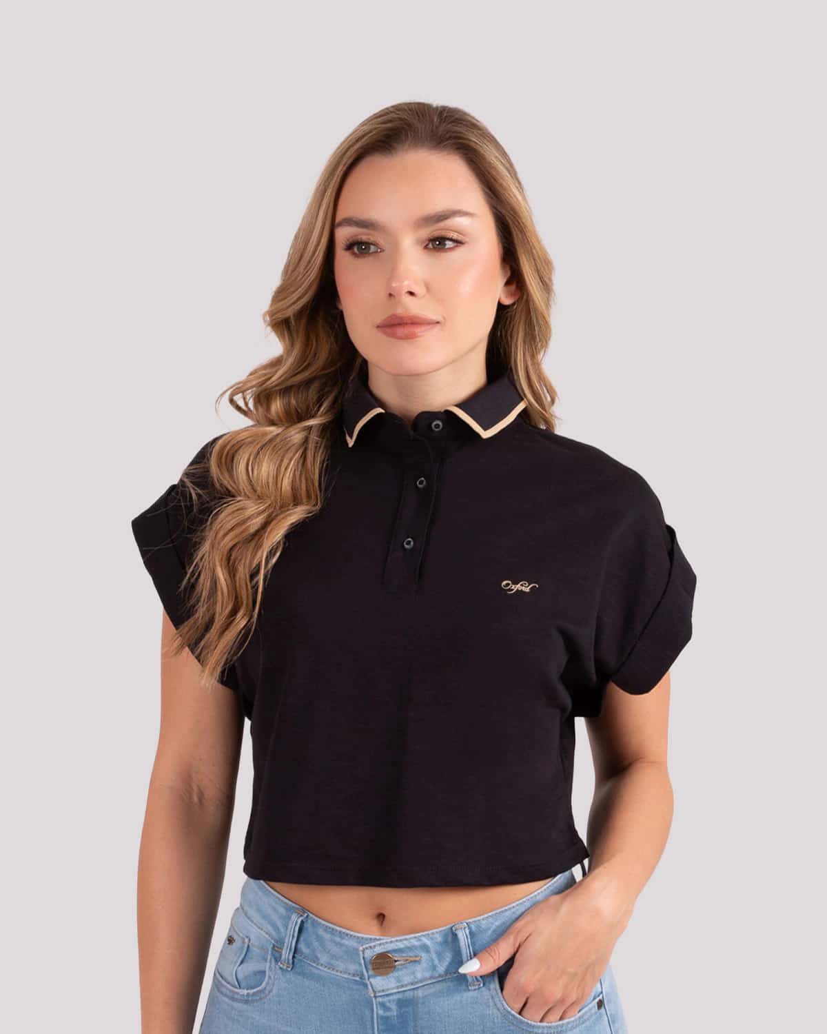 Polo oversize negra para mujer