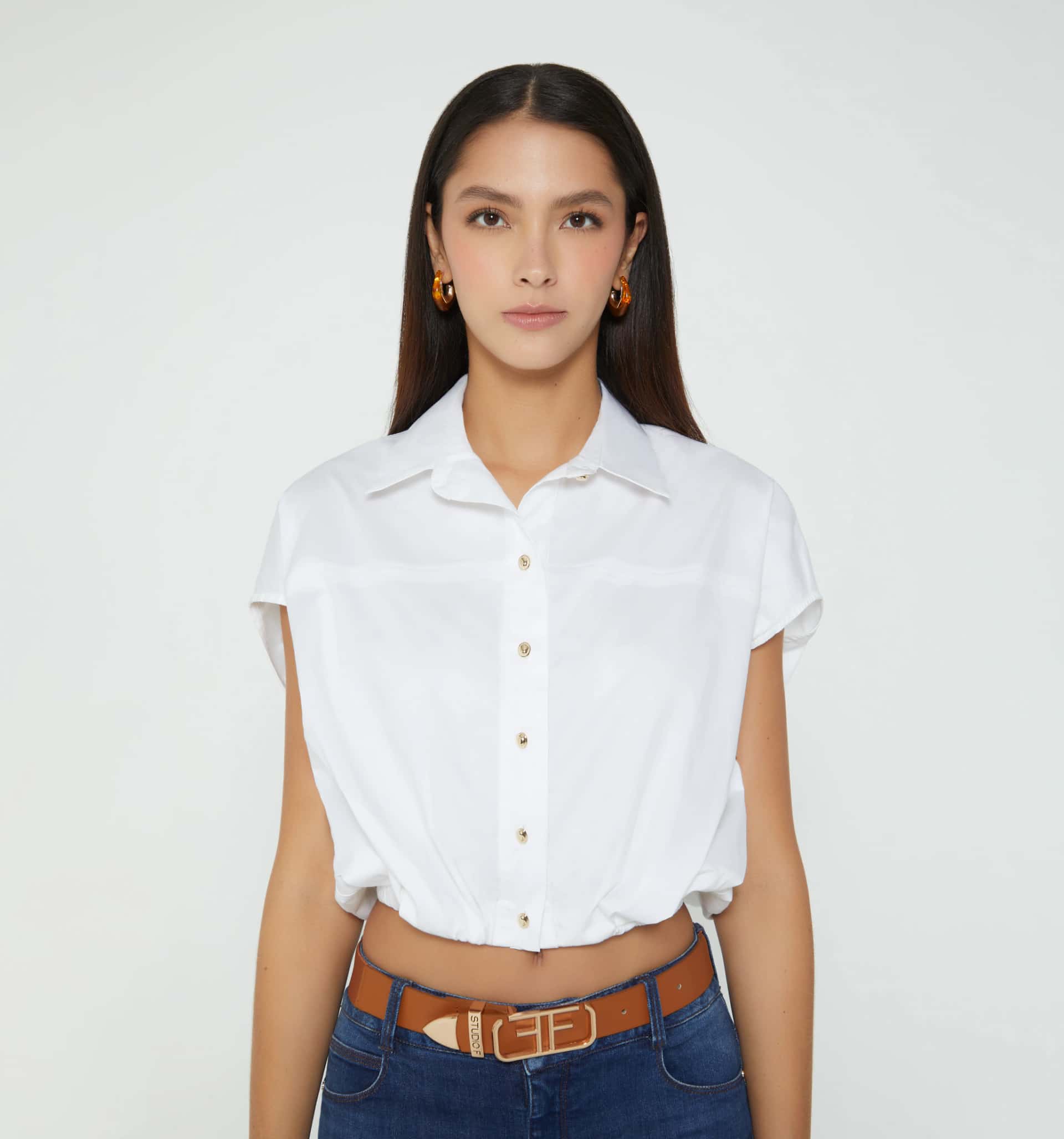 Blusa camisera manga corta