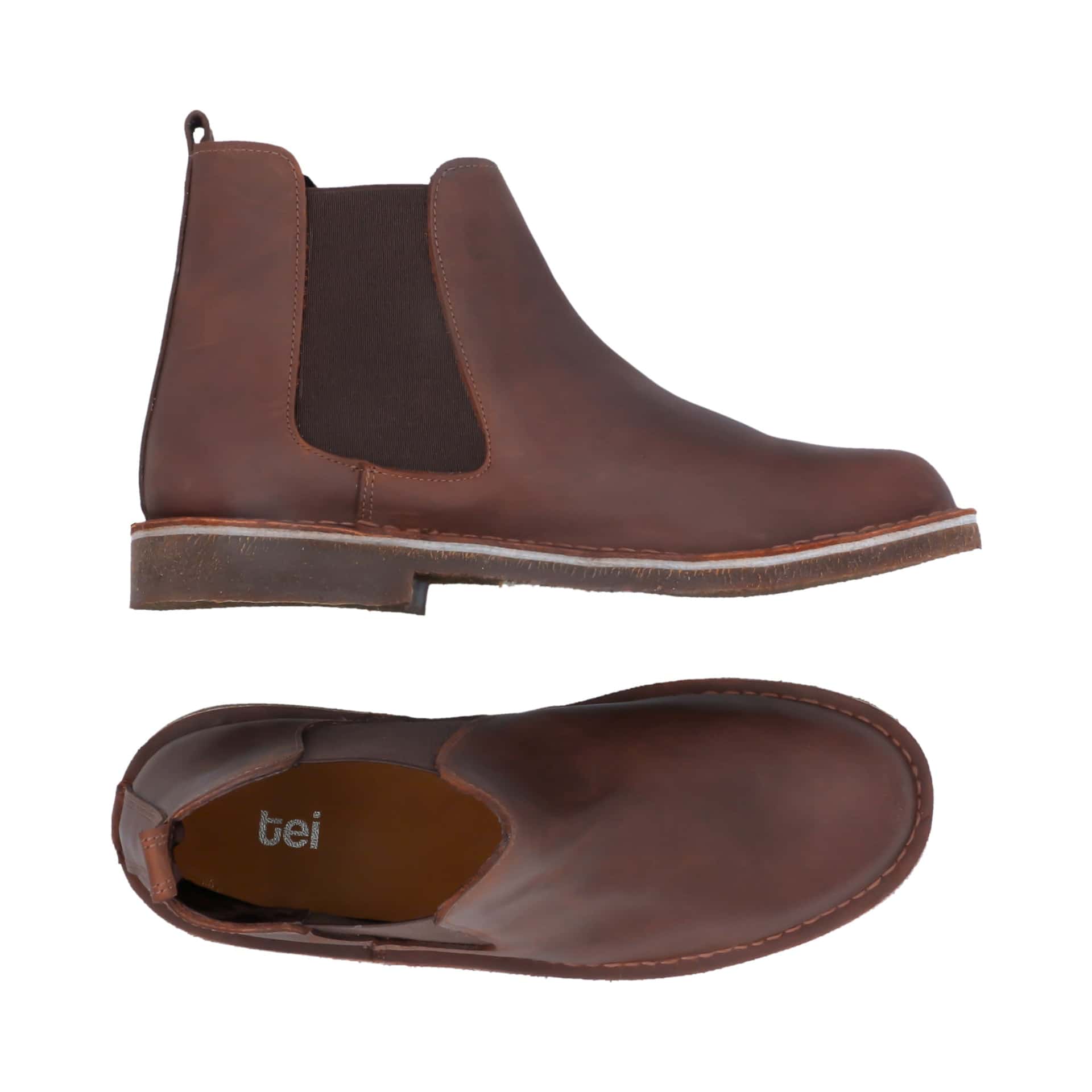 Botas Chelsea Hombre Cuero Graso Café - miniatura 3