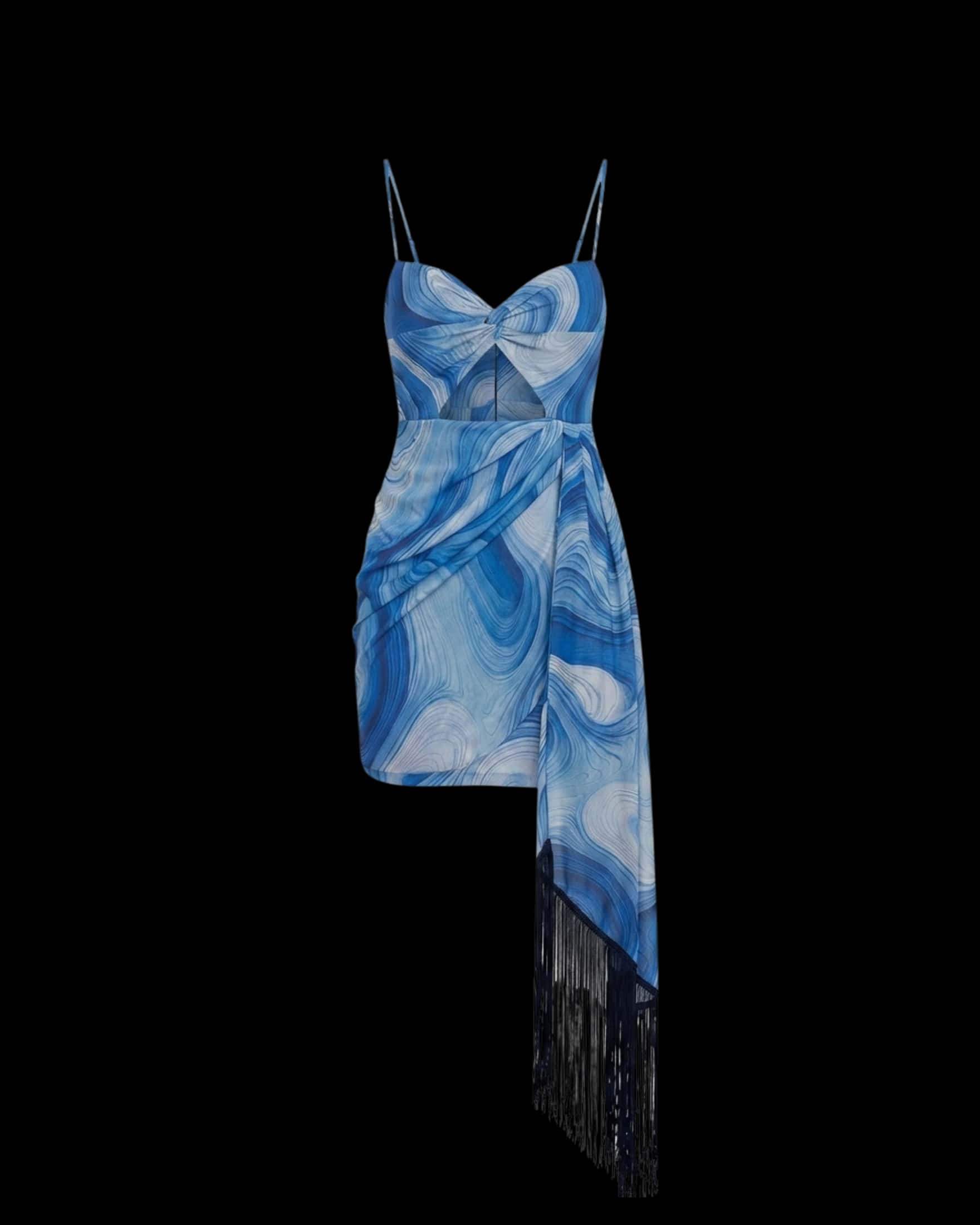 GAIA DRESS PRINT BLUE