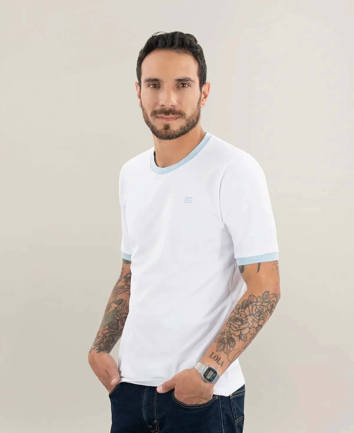 Camiseta - Bianca Collo Marino