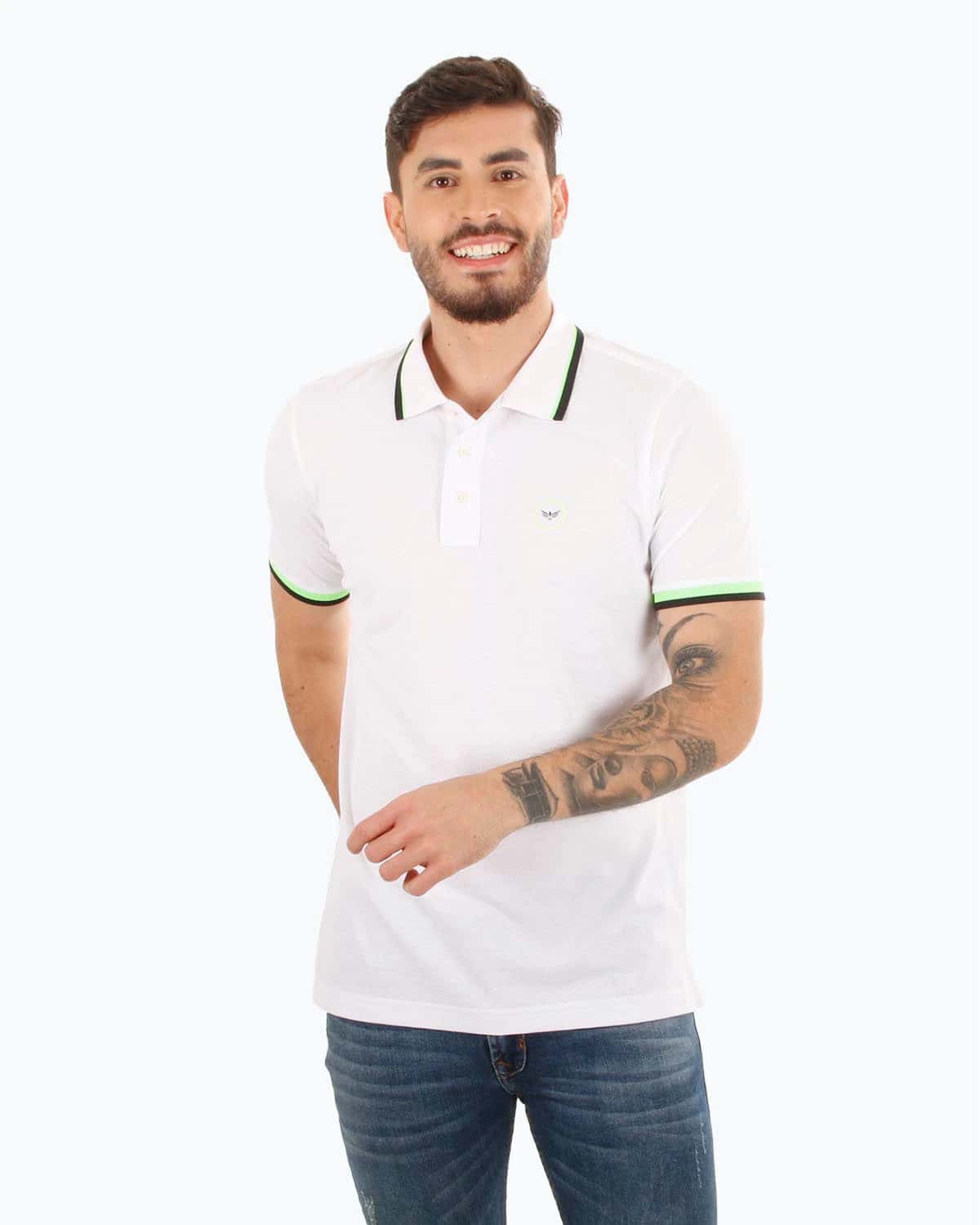 Polo premium blanca para hombre