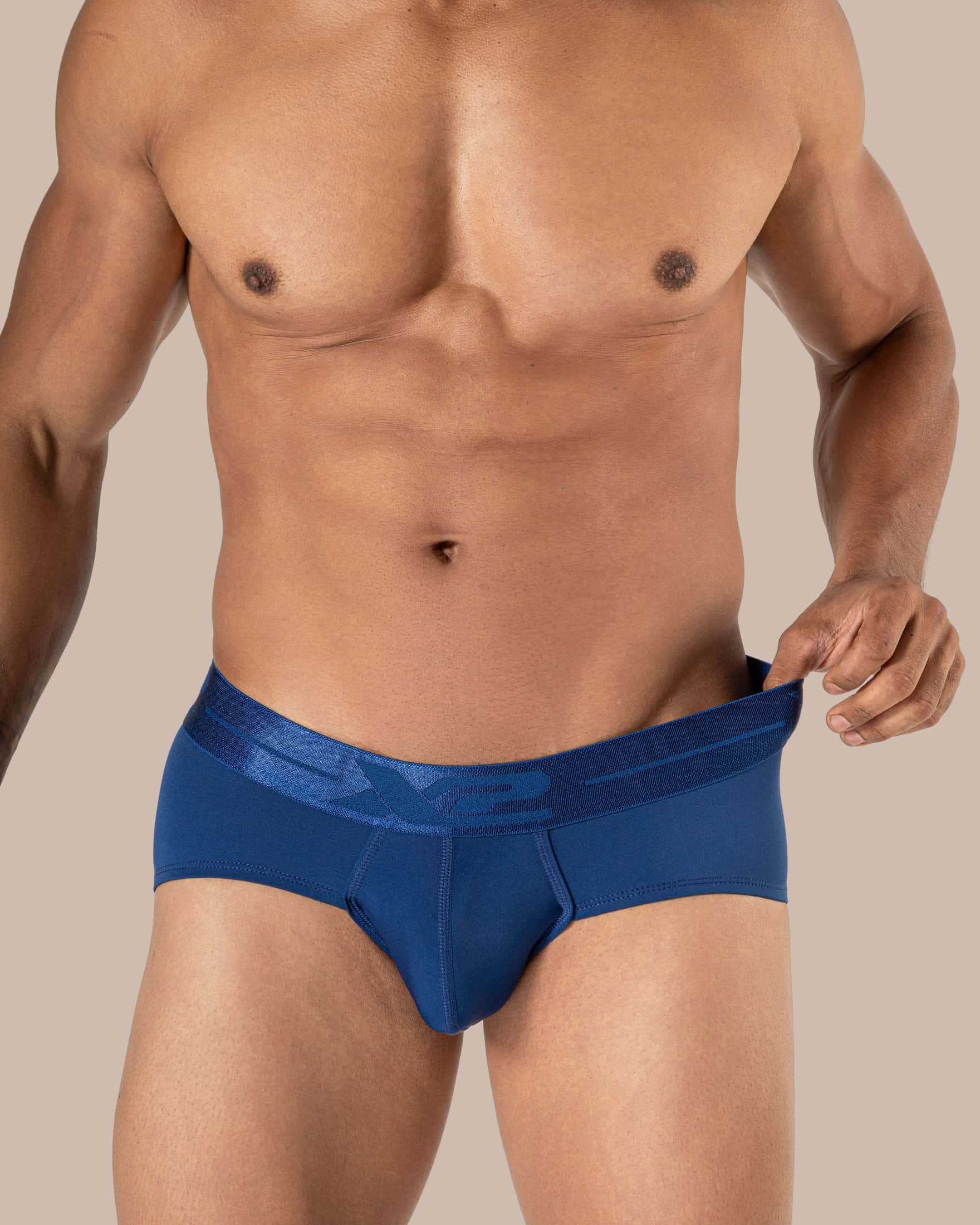 Brief Monumental Nylon Azul Oscuro X2