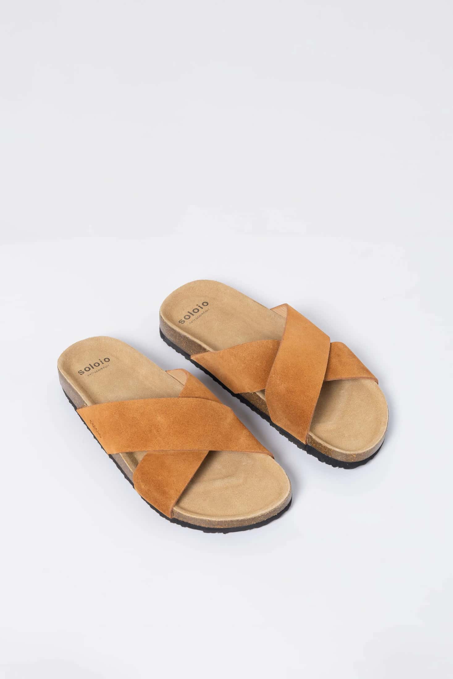 Men's crossed walnut sandal