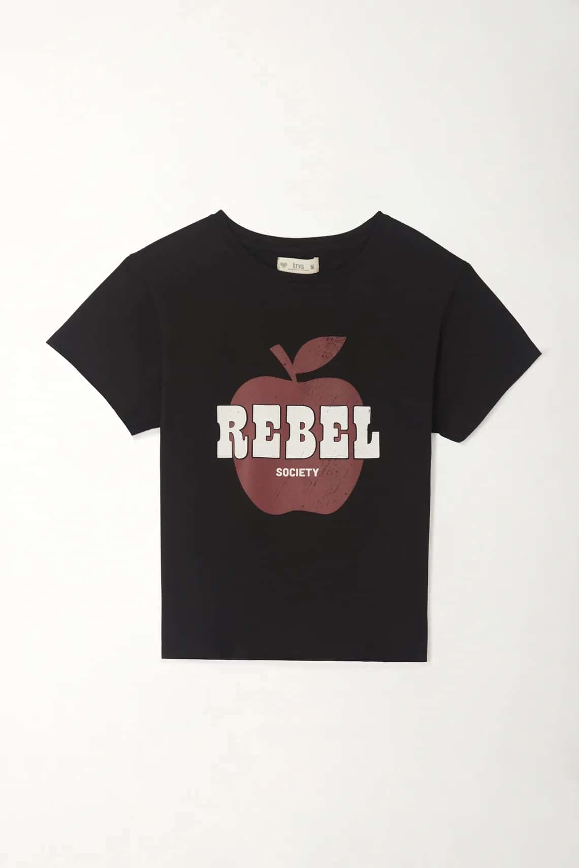 Camiseta básica manga corta negra para mujer