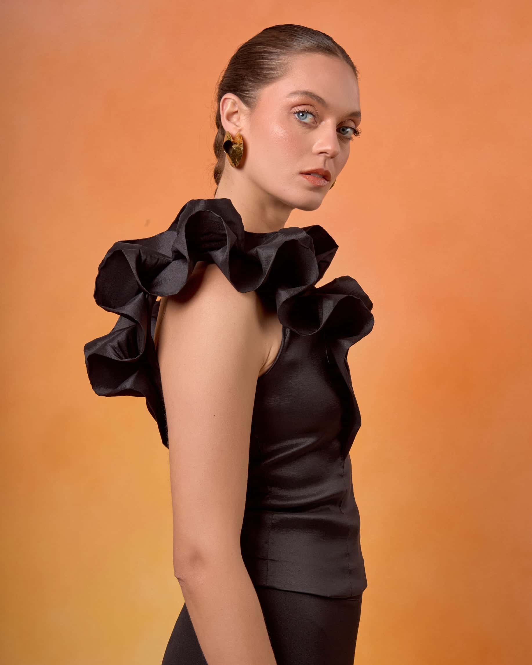 Blusa Prusia Tafeta Negro - miniatura 4