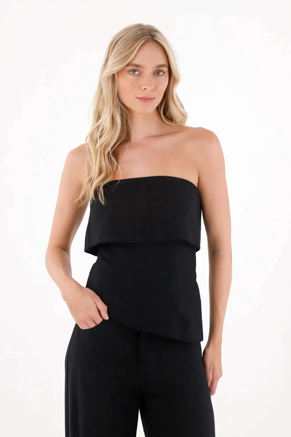 Camisa strapless para mujer