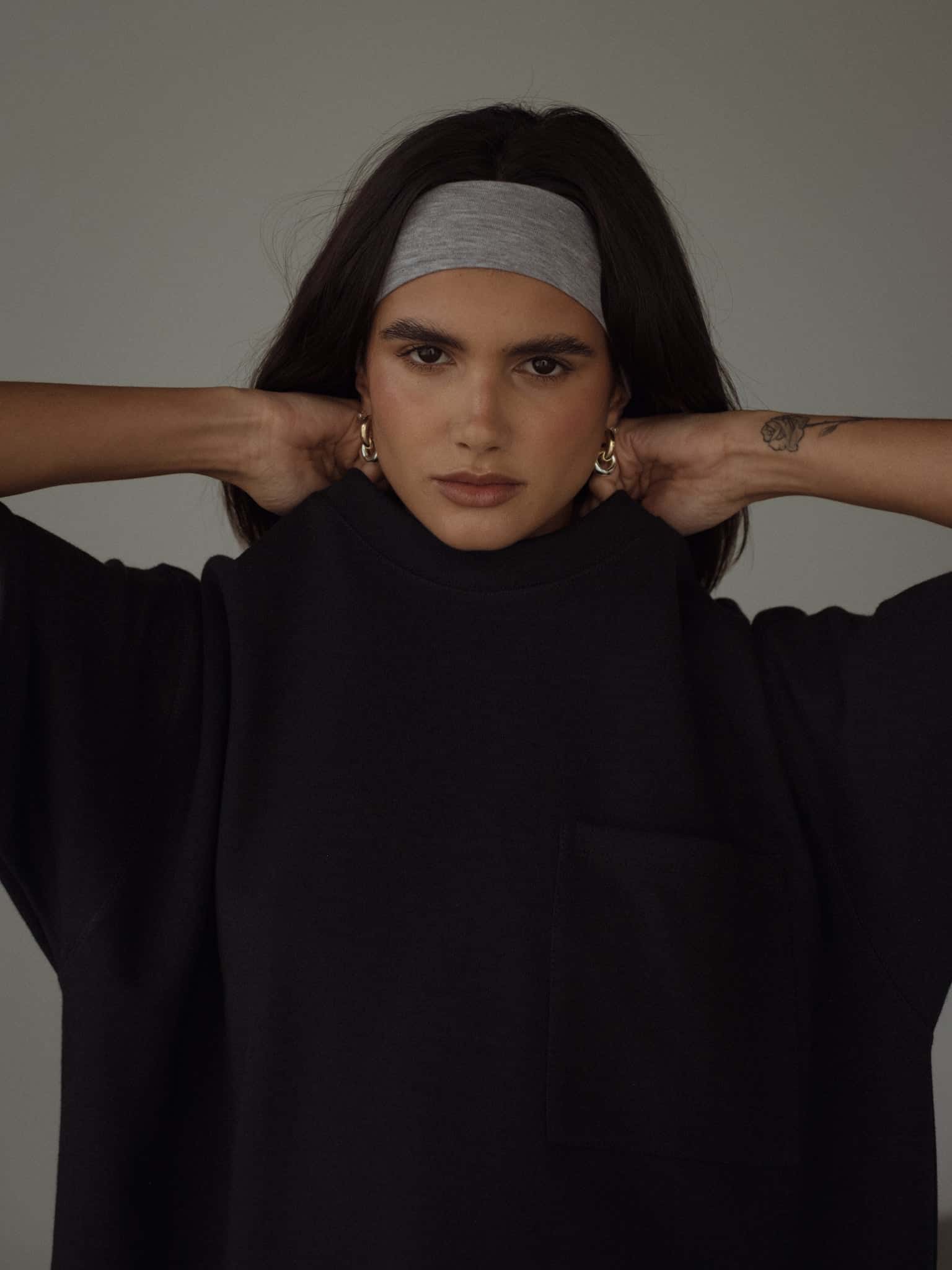 COTTON HEADBAND - GRAFITO GRAY - miniatura 4